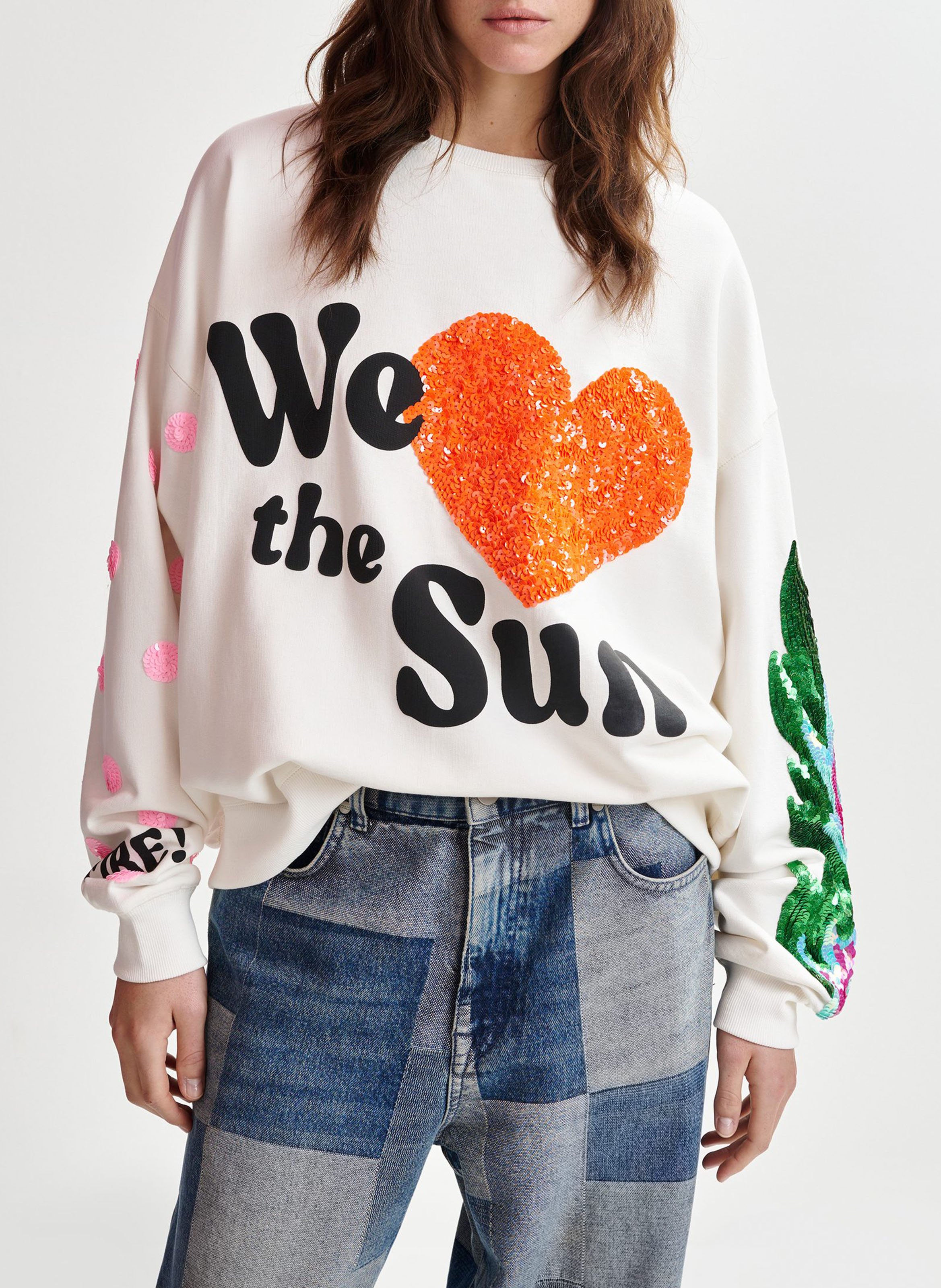 Sweat ample imprimé à broderies paillettes ESSENTIEL ANTWERP