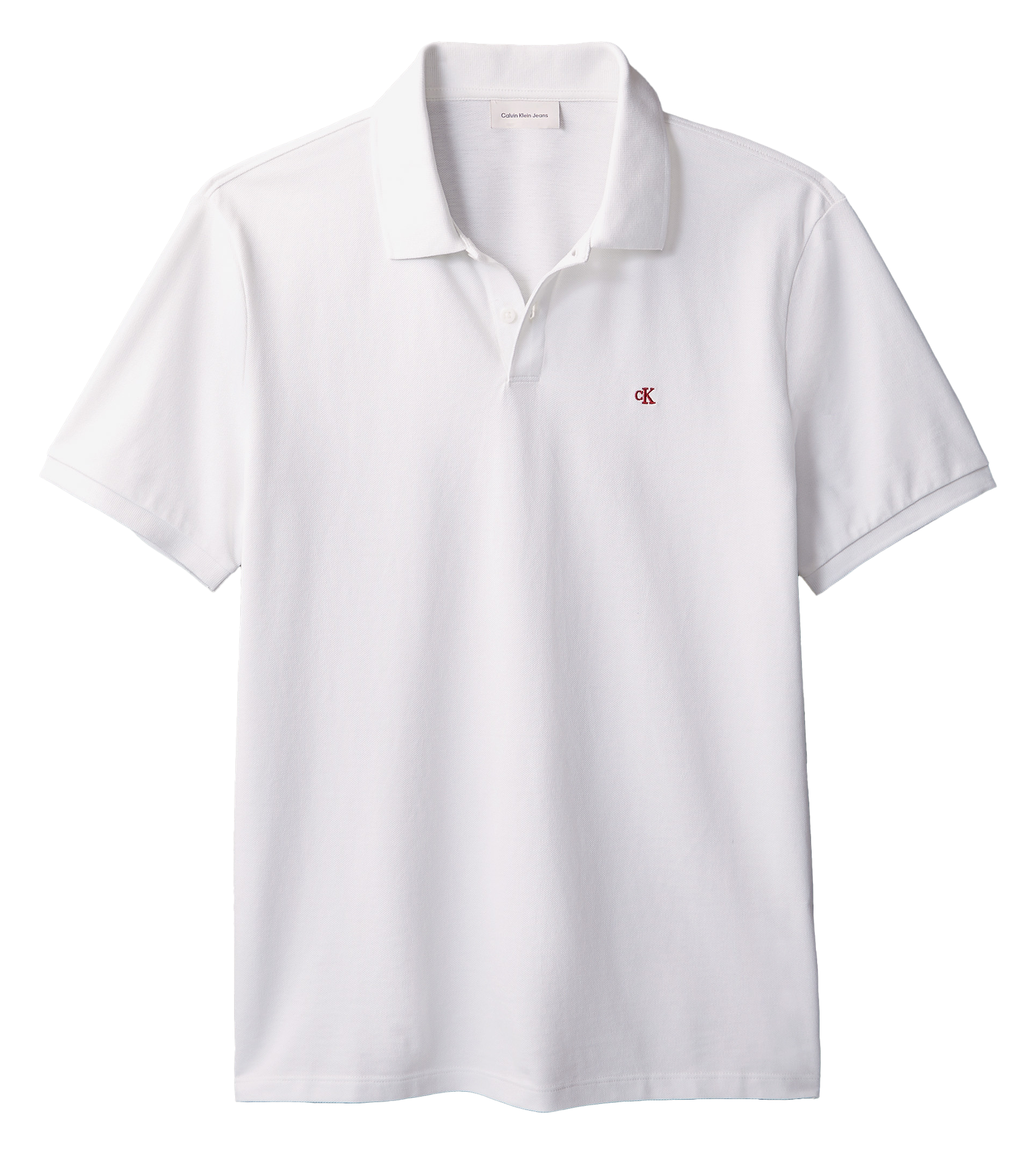 Polo manches courtes regular en coton CALVIN KLEIN Blanc