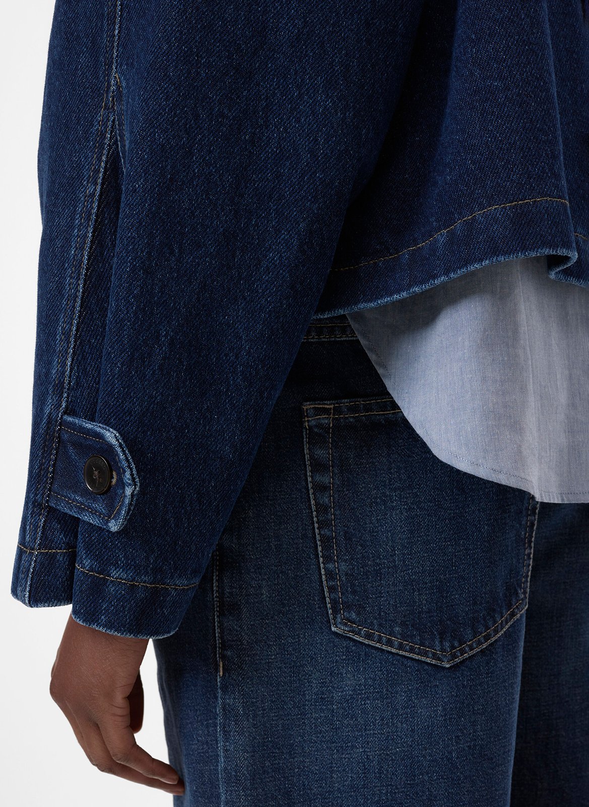 Straight cotton-blend trench coat CLOSED Blue