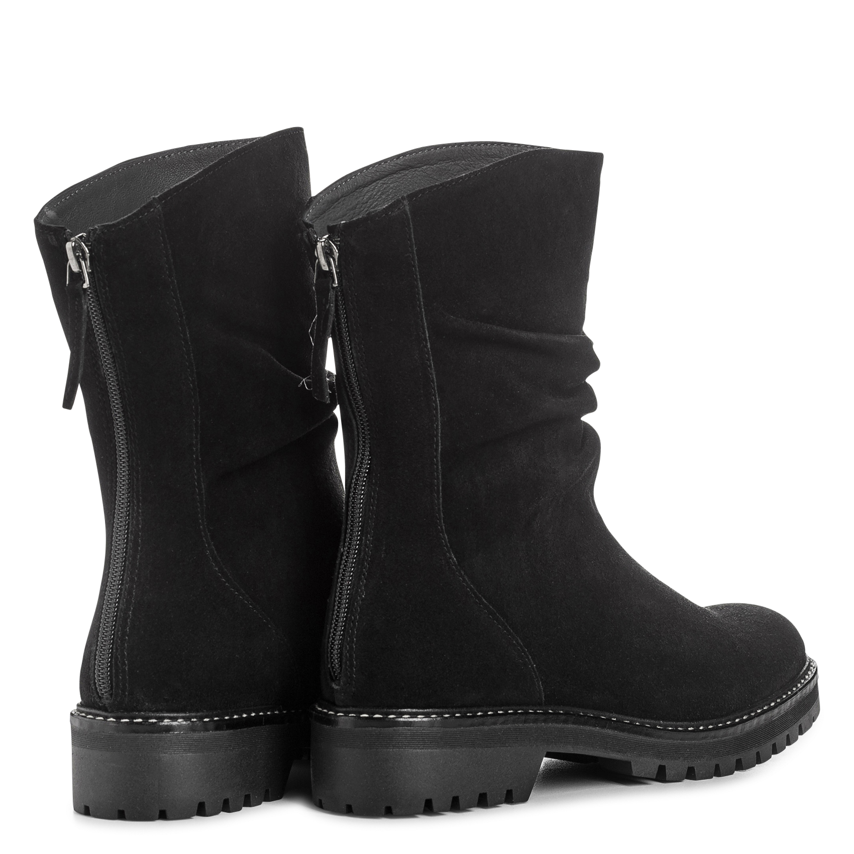 Enkellaarzen van veloursleer REQINS Zwart