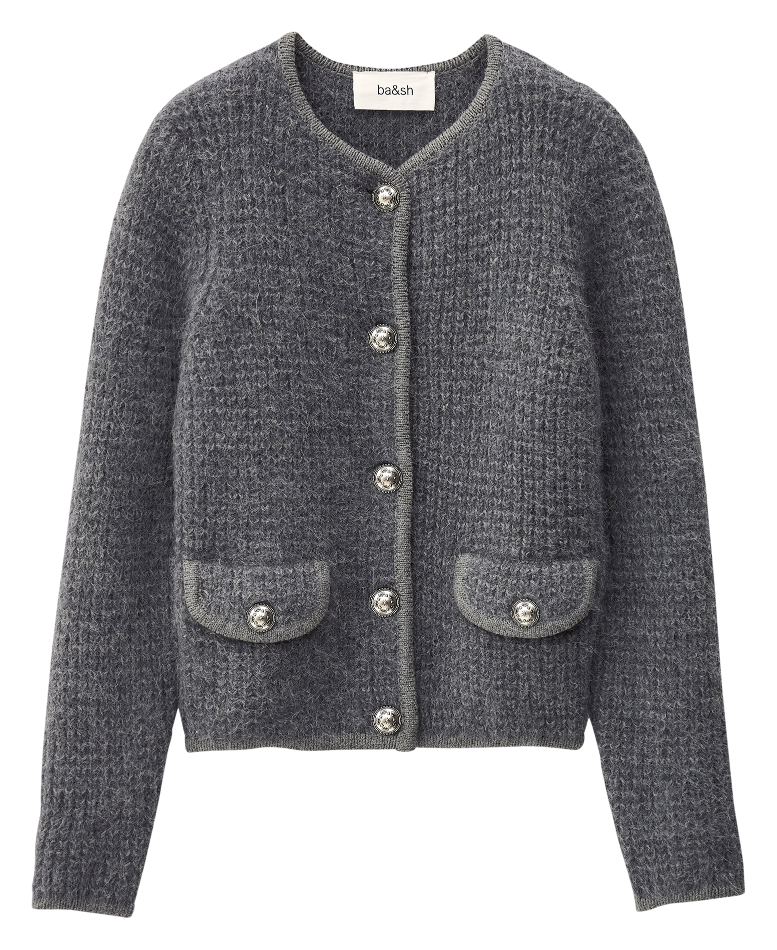 Rechte cardigan van gemengde wol BA&SH Zwart