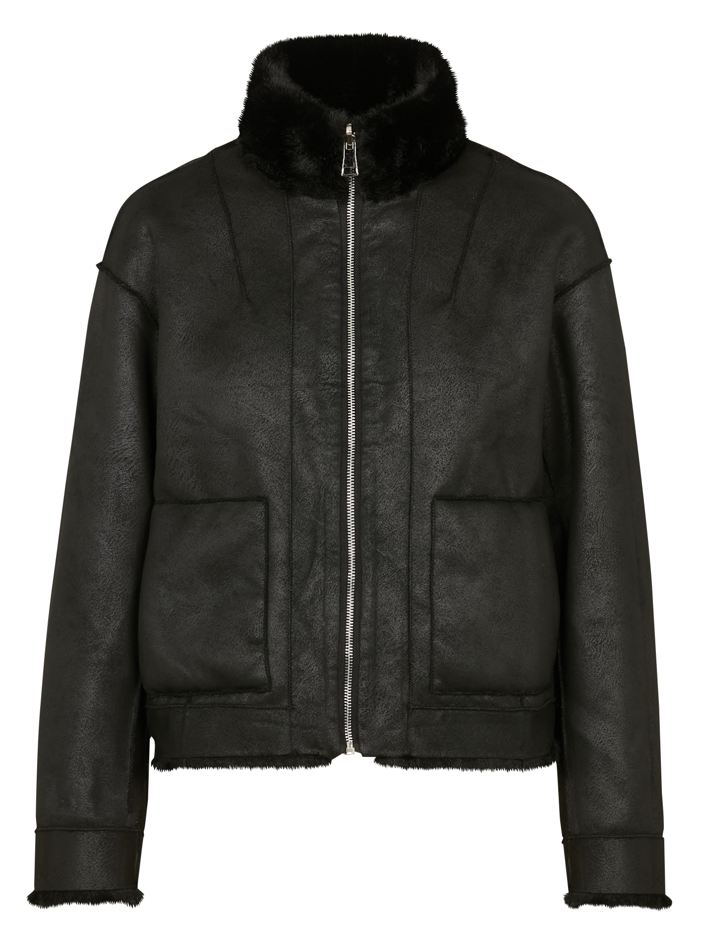 Round neck reversible jacket LA FEE MARABOUTEE Black