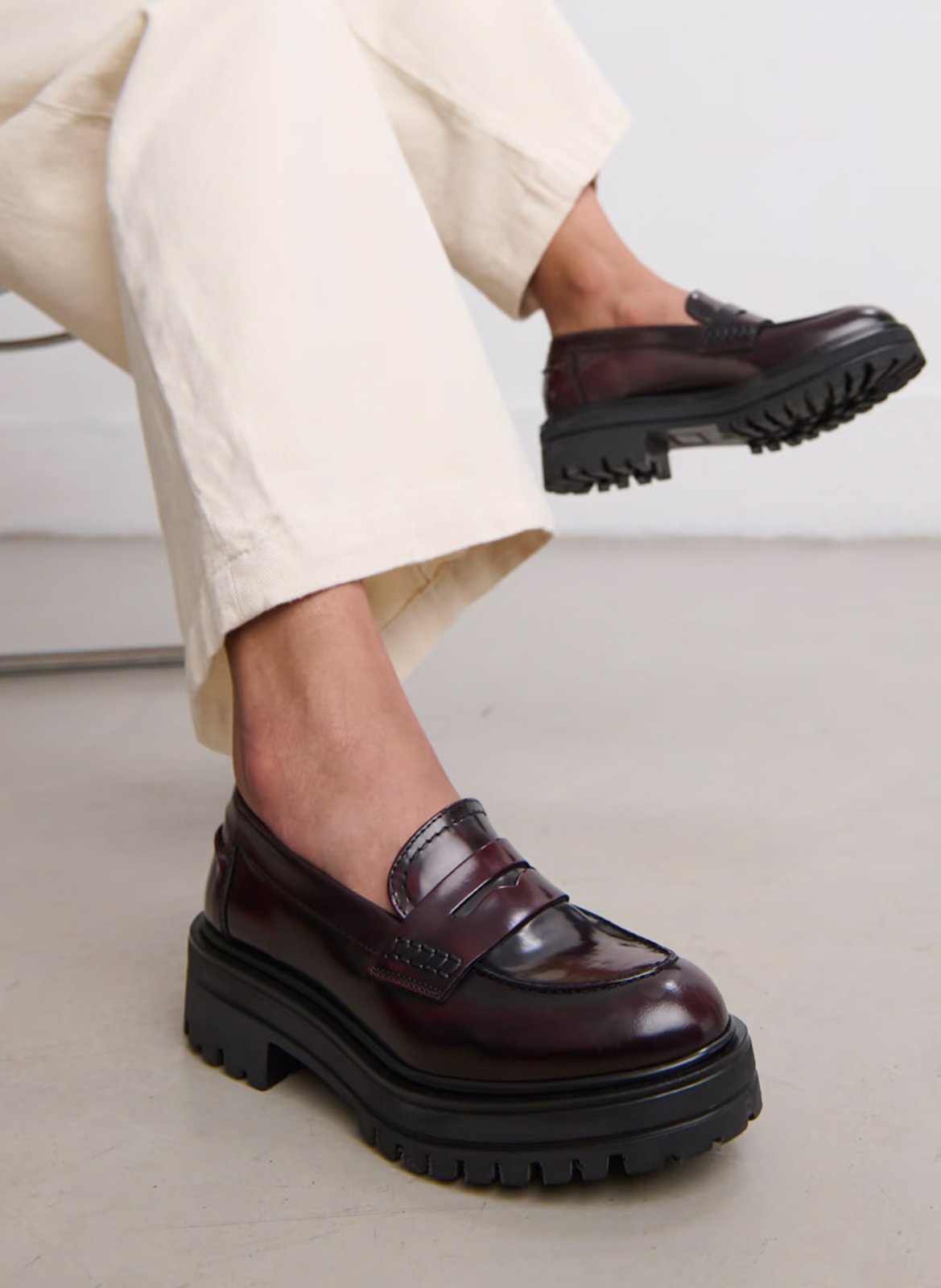 Leather loafers JONAK Red