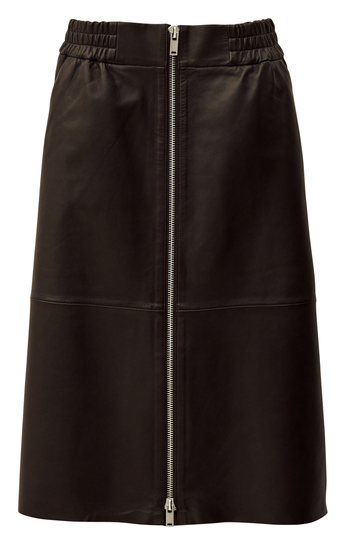 Leather midi skirt BA&SH Brown