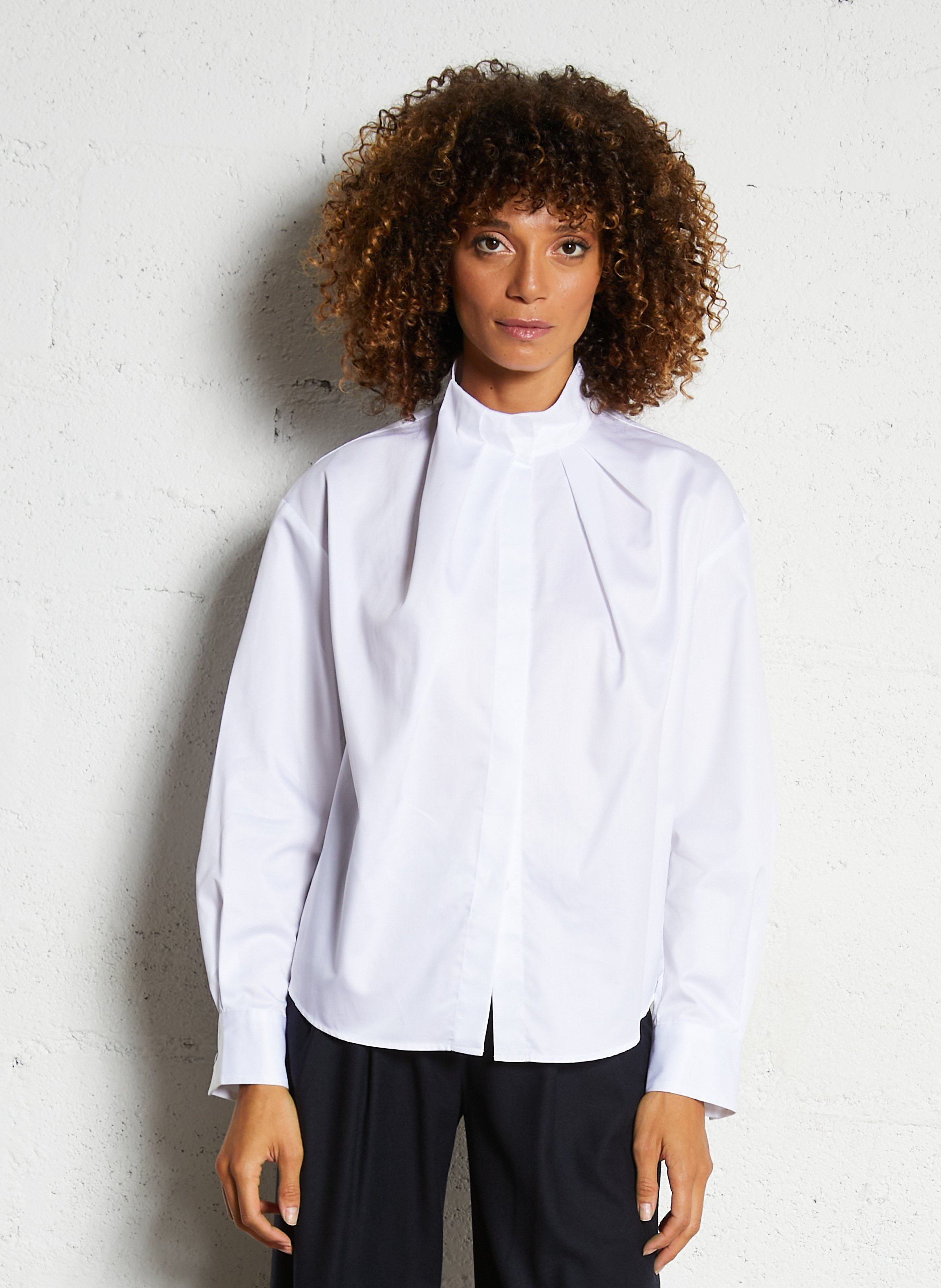 Chemise droite en coton MARGAUX LONNBERG Blanc