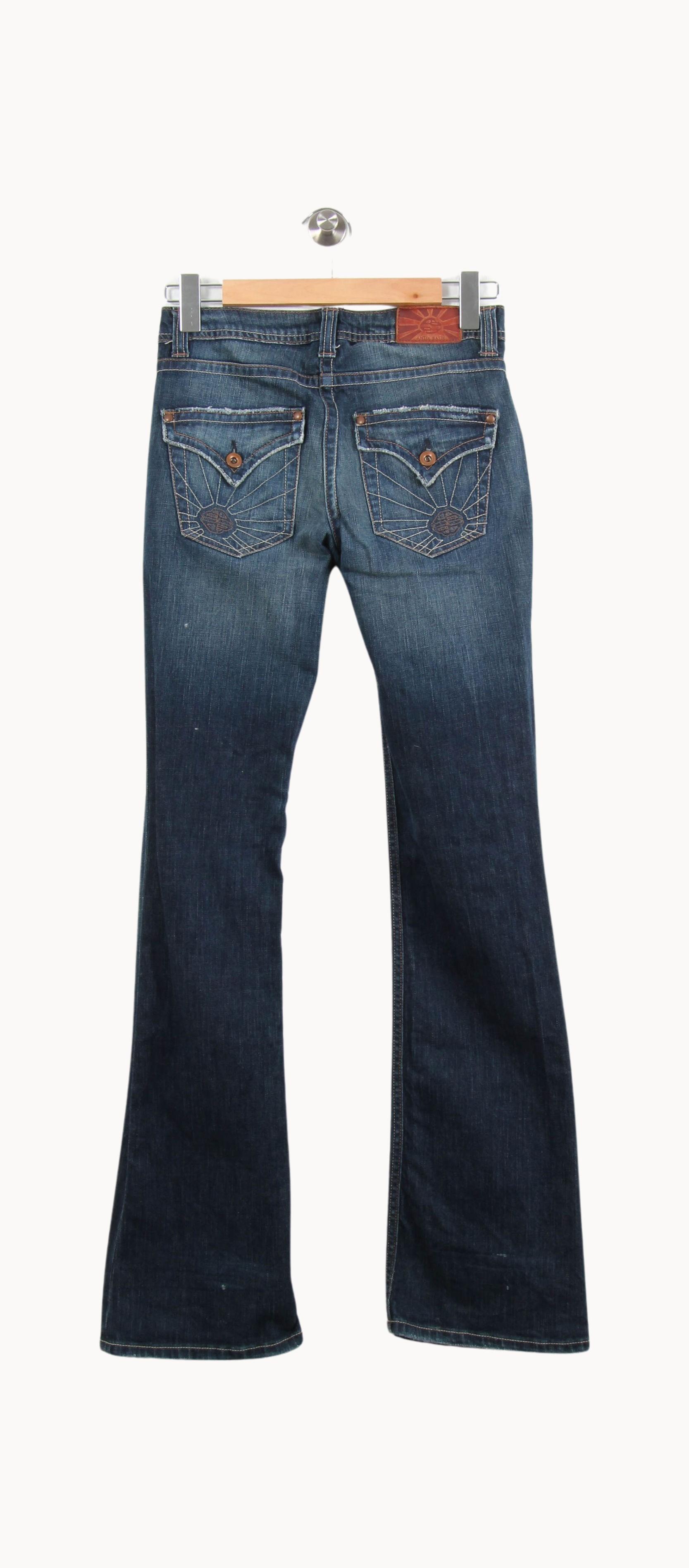 Cropped slim jeans with studs ANTIK BATIK - Seconde Main Blue