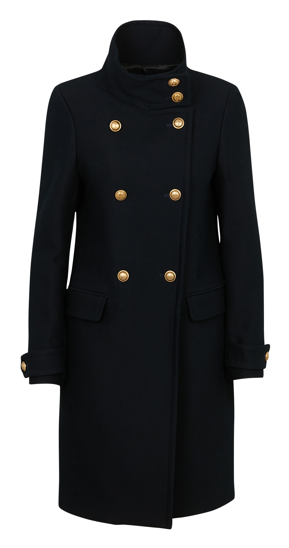 Langer Baumwollmantel mit Stehkragen IKKS Blau