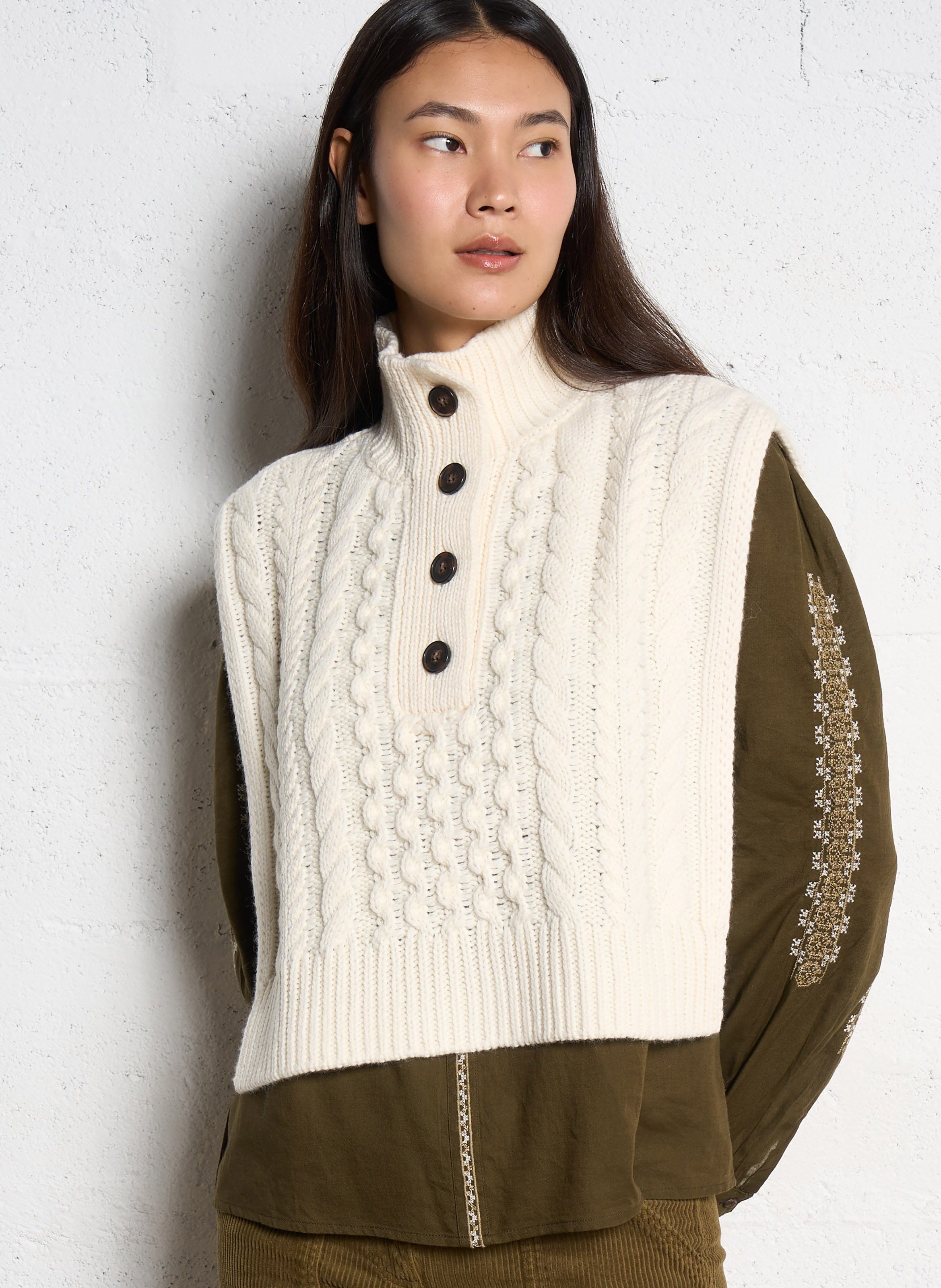 Wool-blend detachable collar MAISON 123