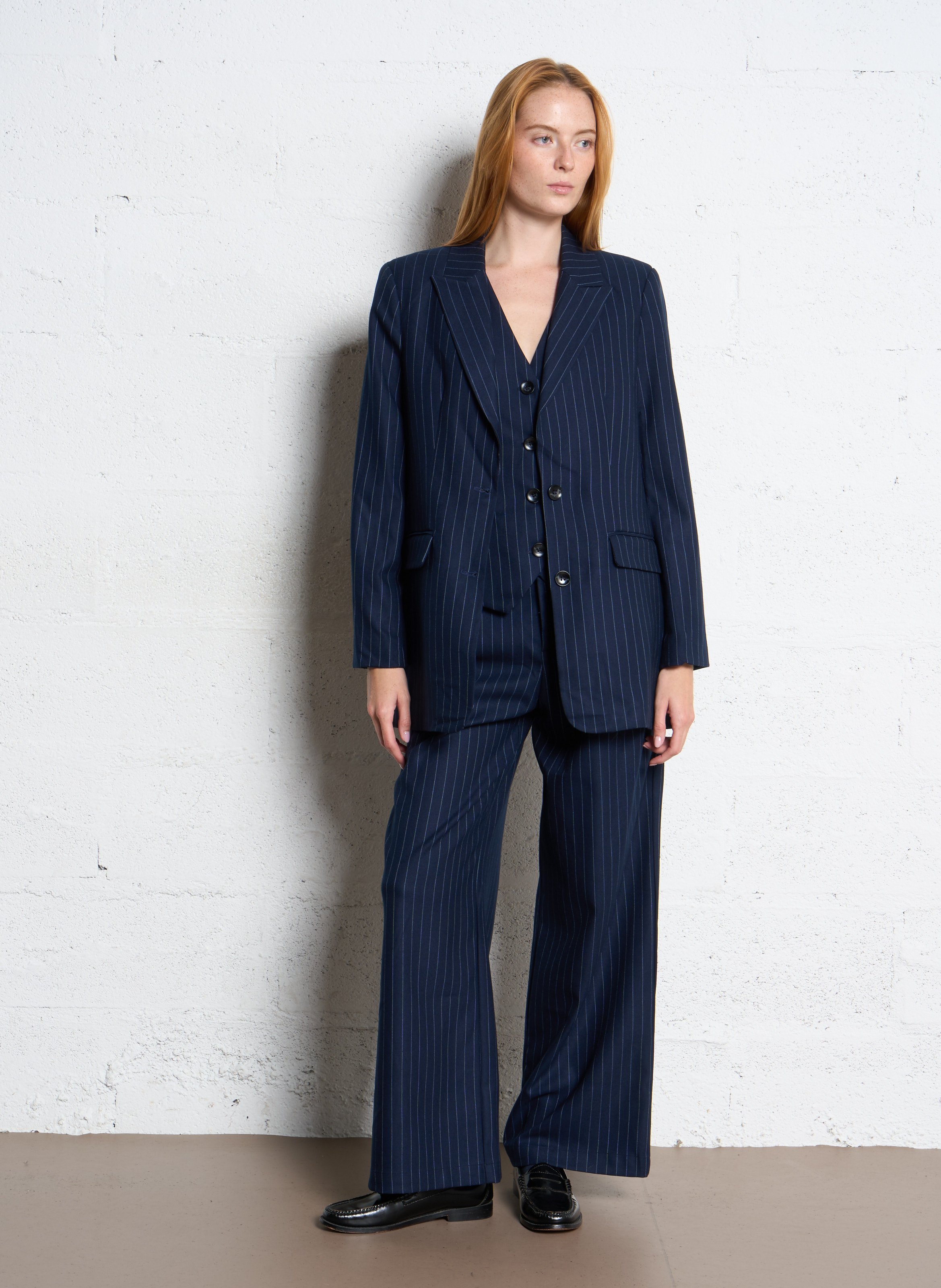 Gerade geschnittener Blazer mit Streifen THE KORNER Blau