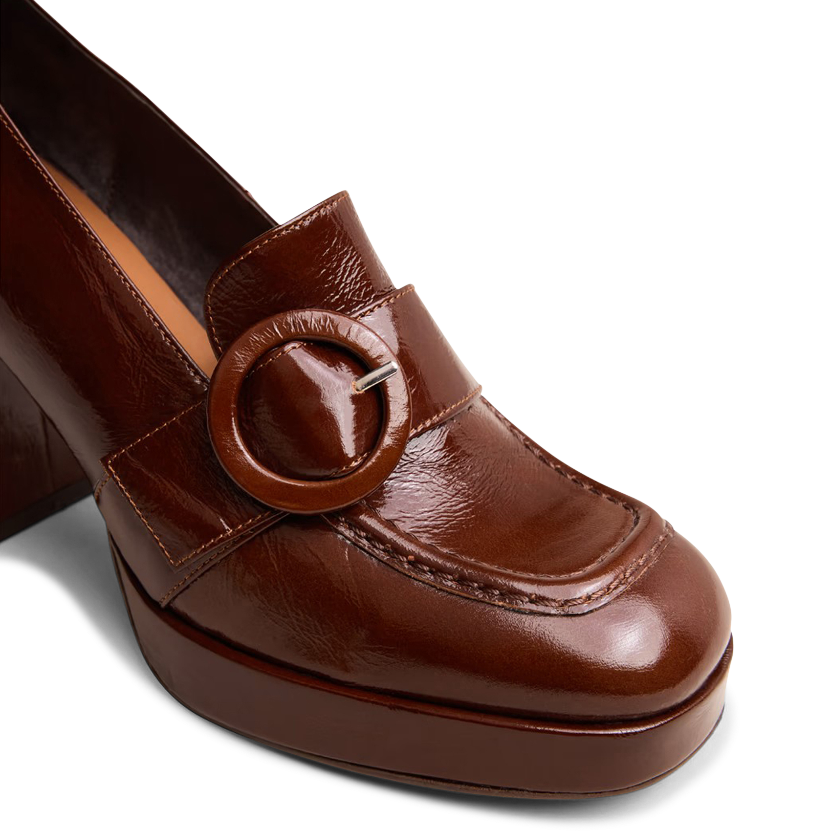 Mocassins en cuir vernis JONAK Marron