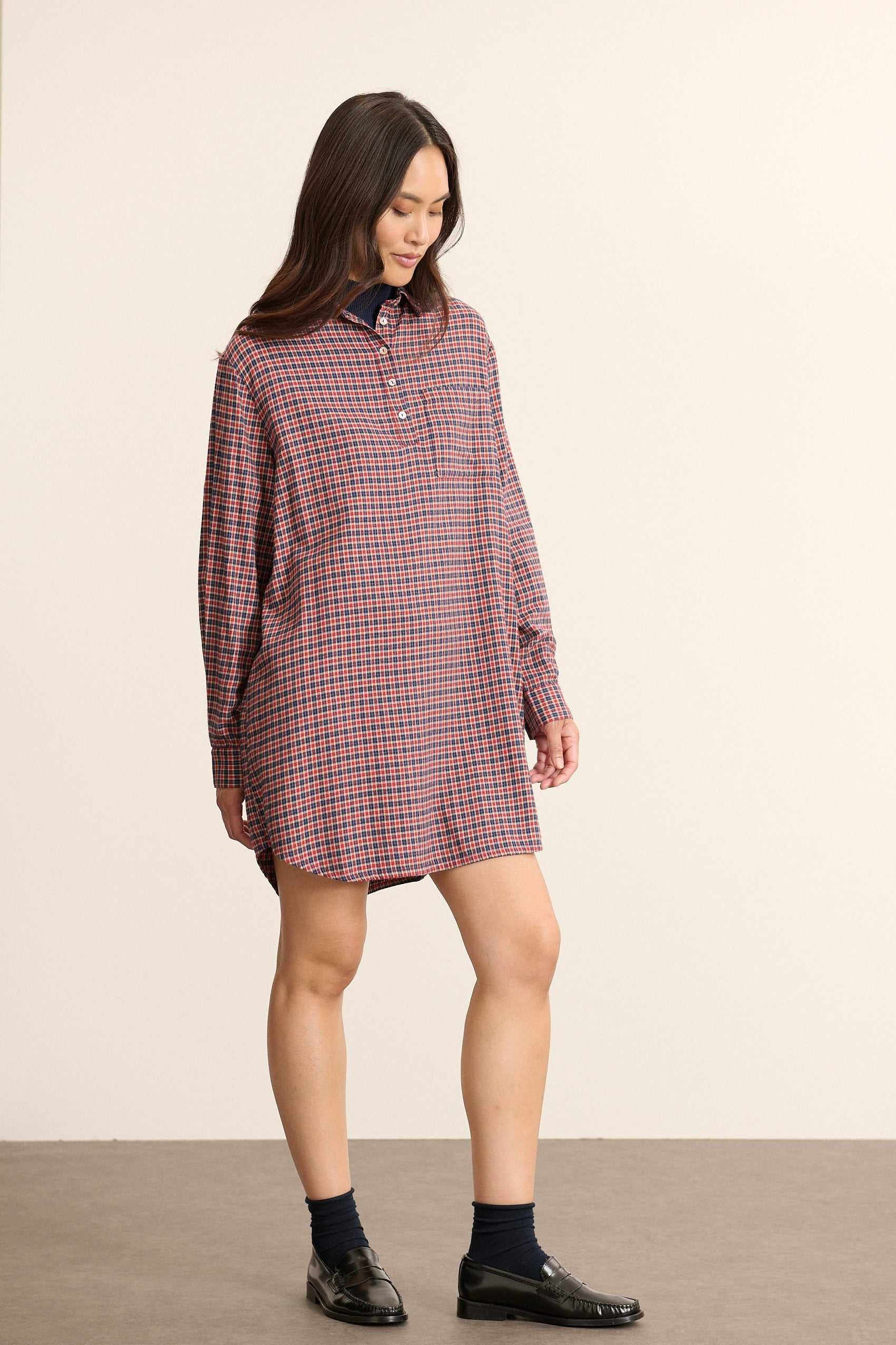 Checked shirt dress GARANCE PARIS Red