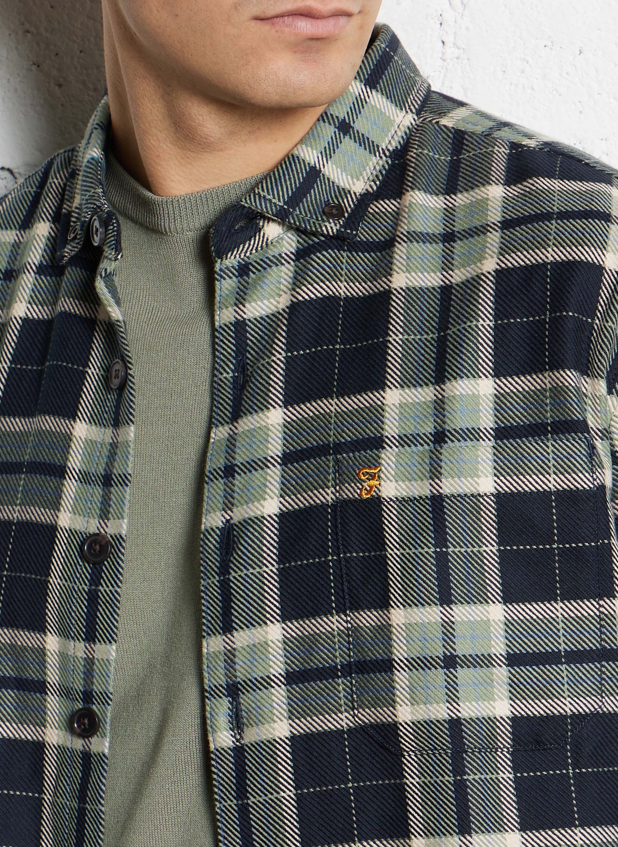 Chemise oversize col classique en coton bio FARAH Vert