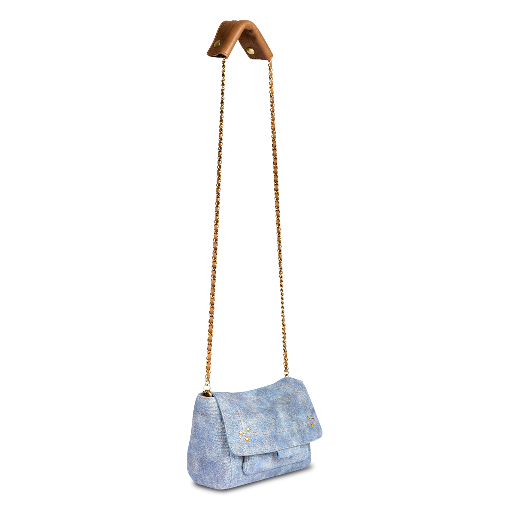 Leather flap shoulder bag JEROME DREYFUSS Blue