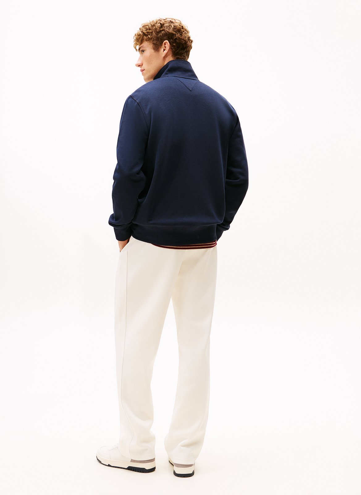 Sweat droit col montant en coton mélangé TOMMY HILFIGER Bleu