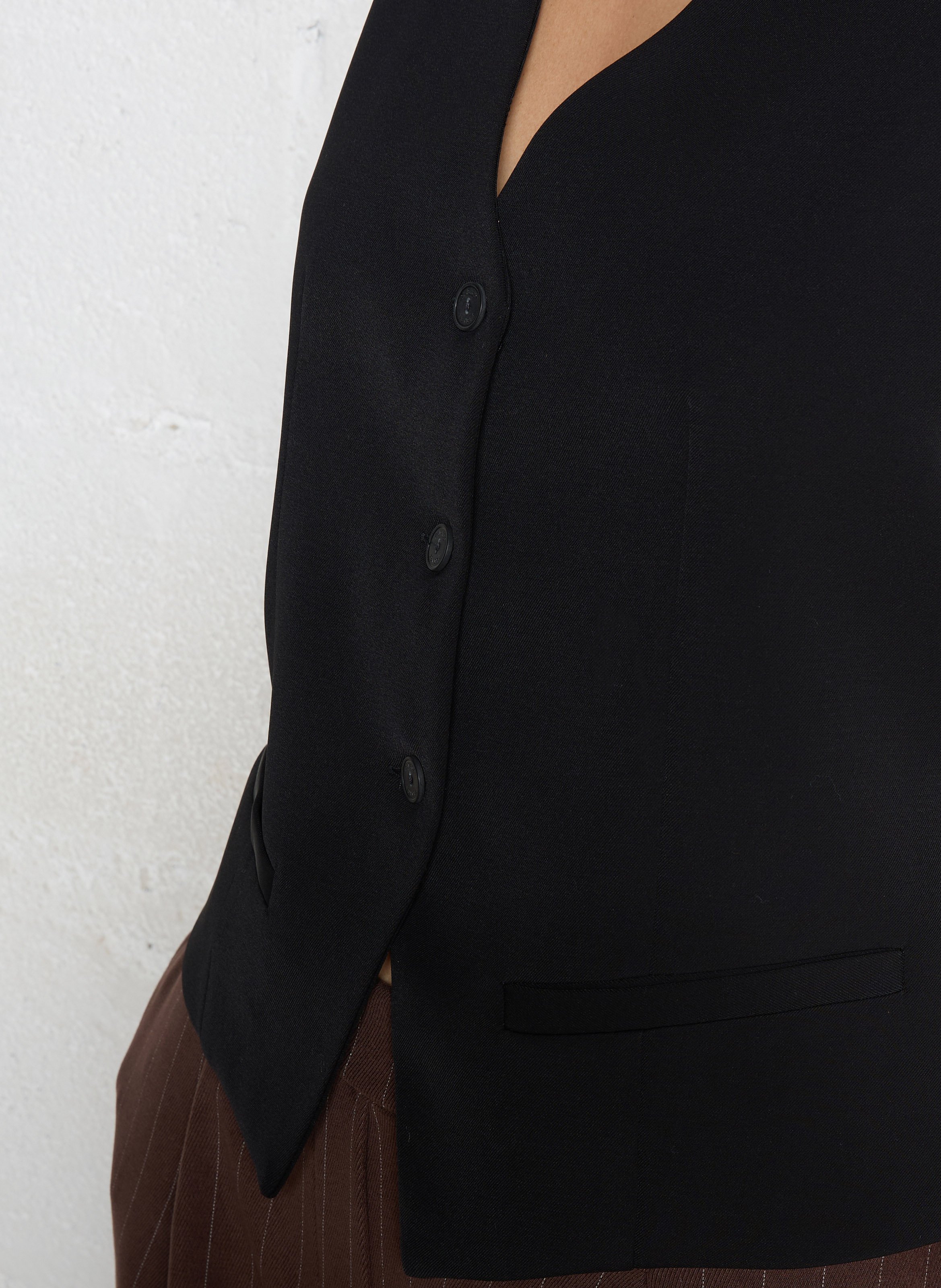 Gilet de costume col v PLEASE Noir