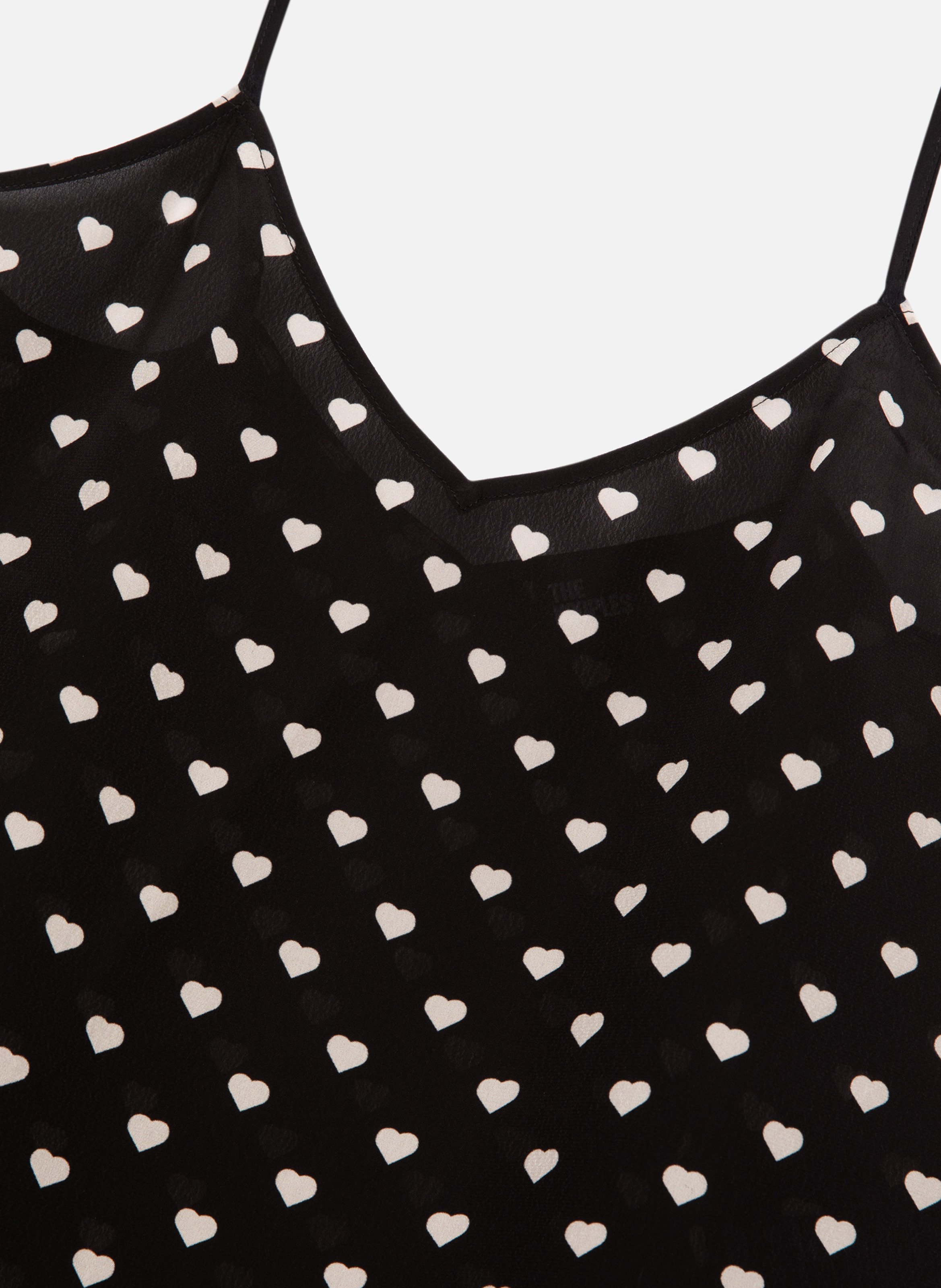 Heart Print Camisole THE KOOPLES Black