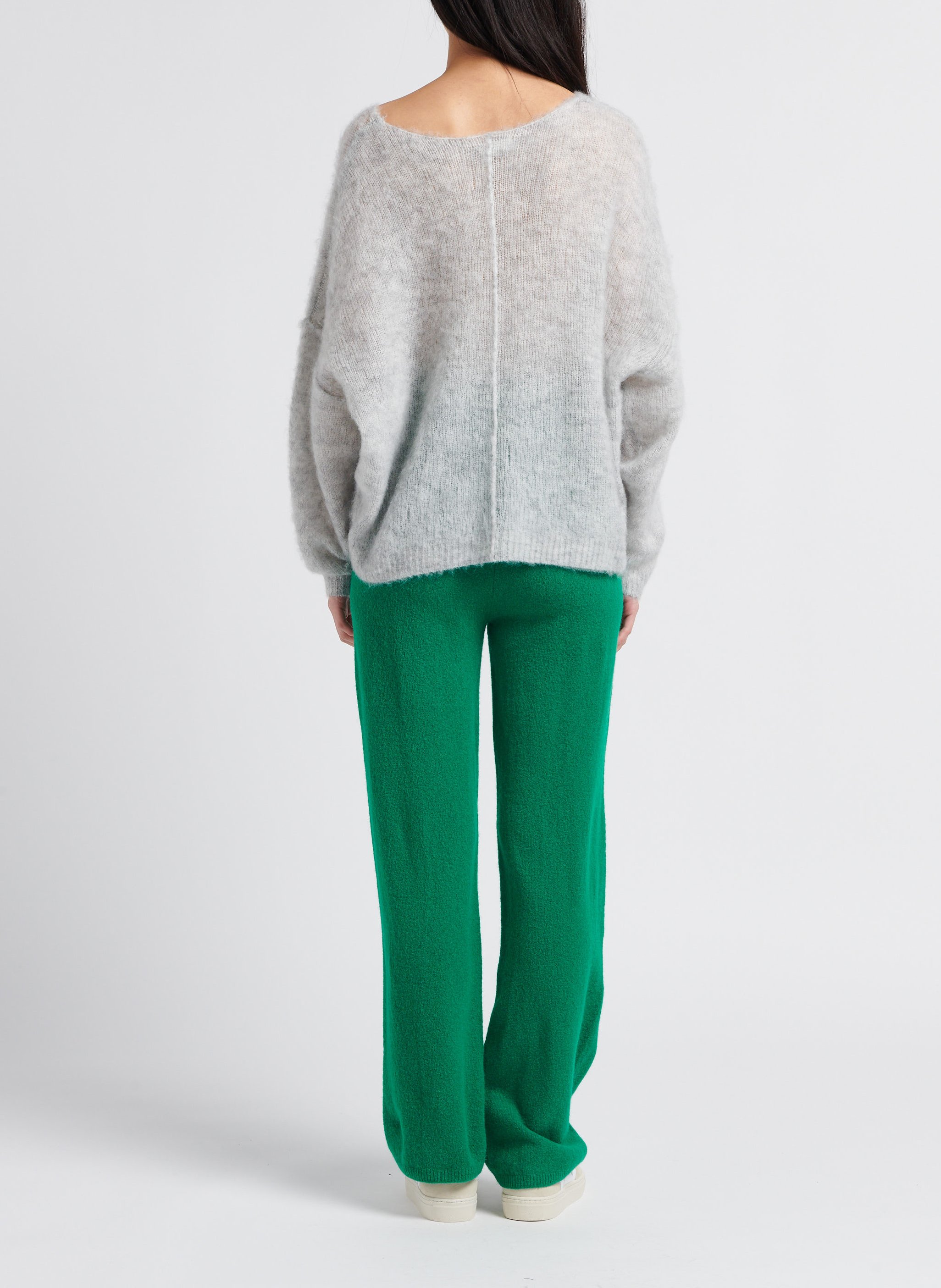 Boat-neck alpaca and wool sweater AMERICAN VINTAGE Grey