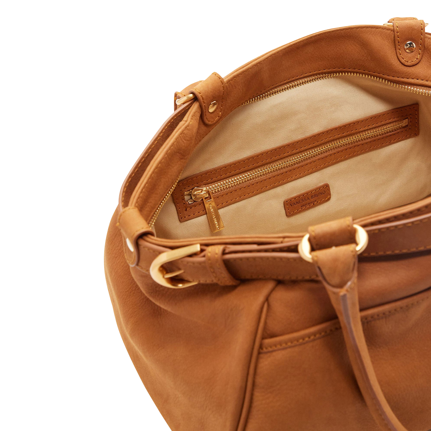 Leather handbag VANESSA BRUNO Brown