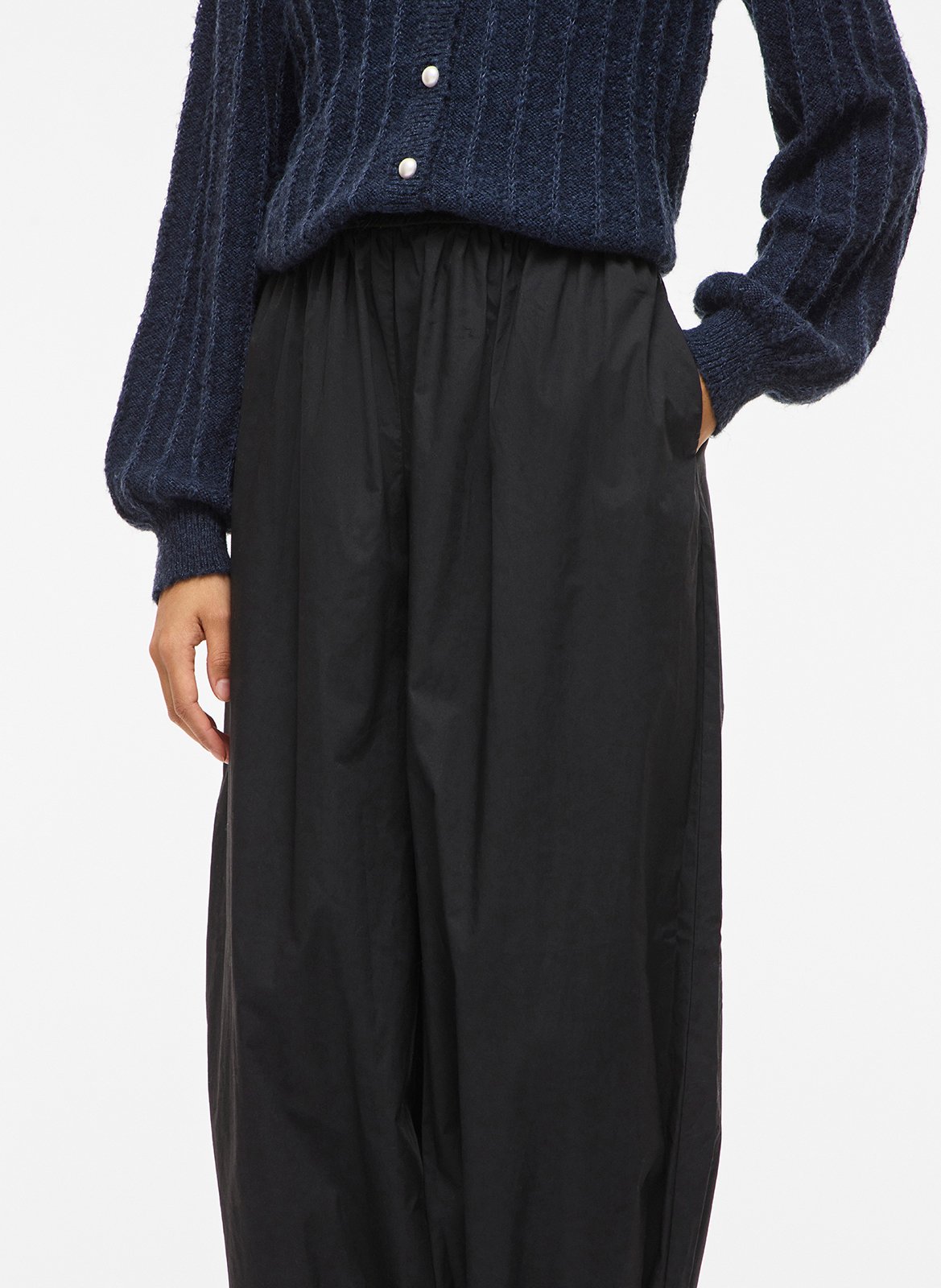 Cotton balloon pants VILA Black