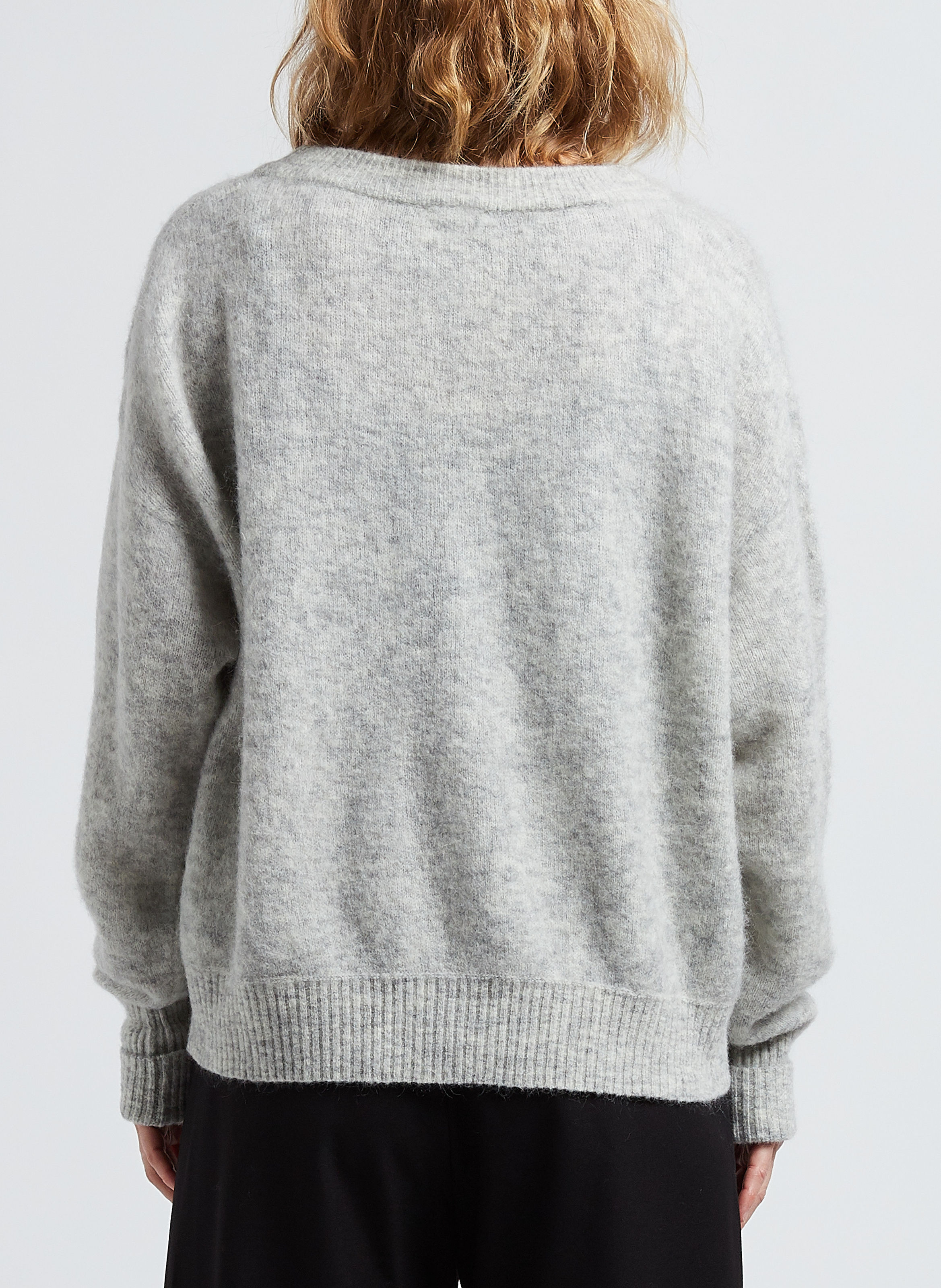 Weiter Rundhalspullover aus Wollmix AMERICAN VINTAGE Grau
