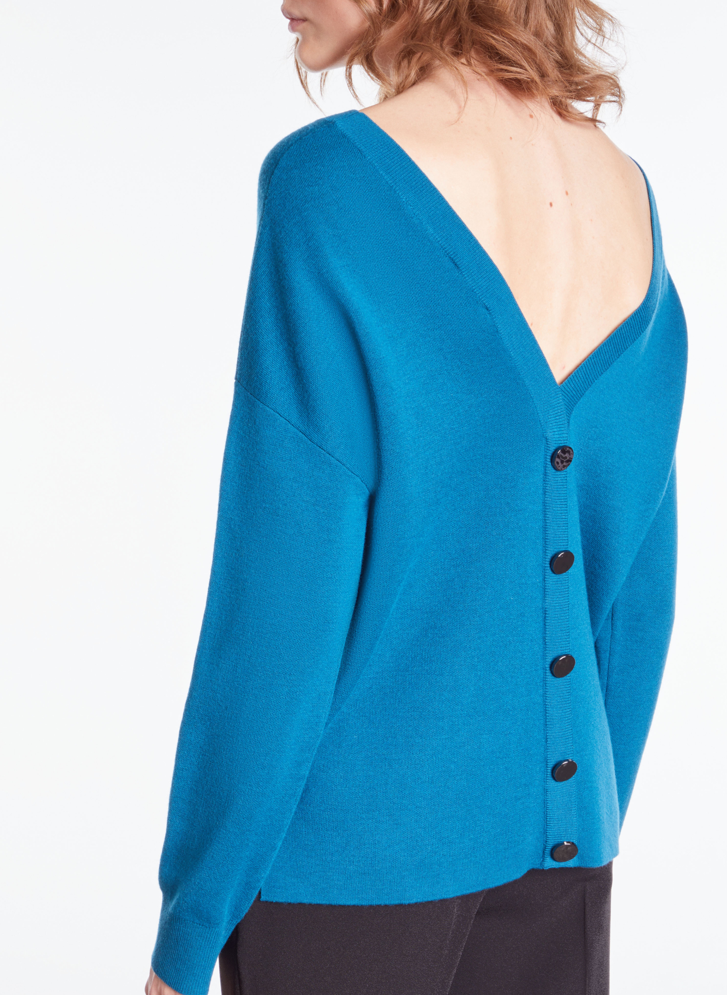 Pull col rond en laine mélangée  THE KOOPLES Bleu