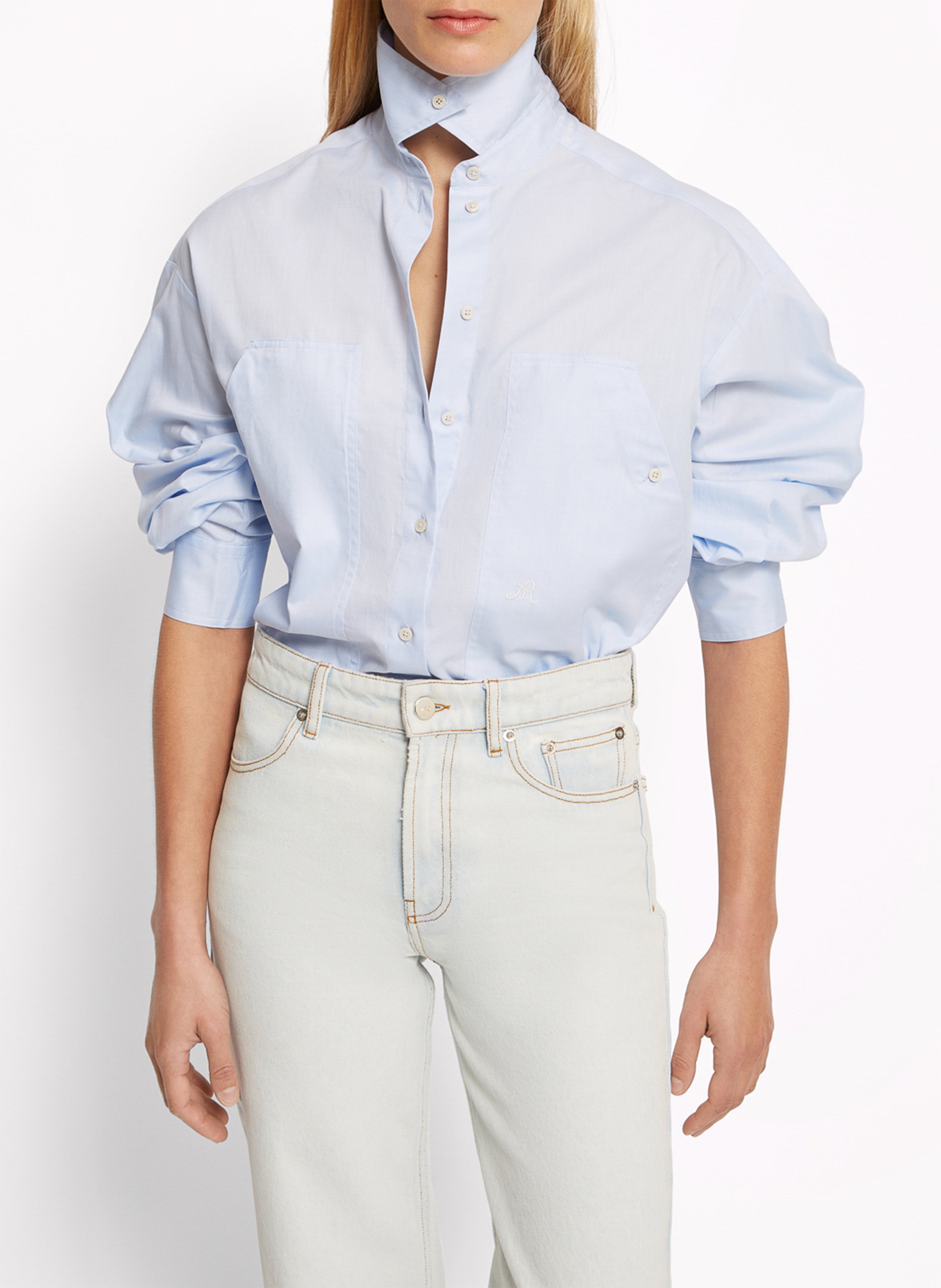 Capri plain oversized shirt ROSEANNA Blue
