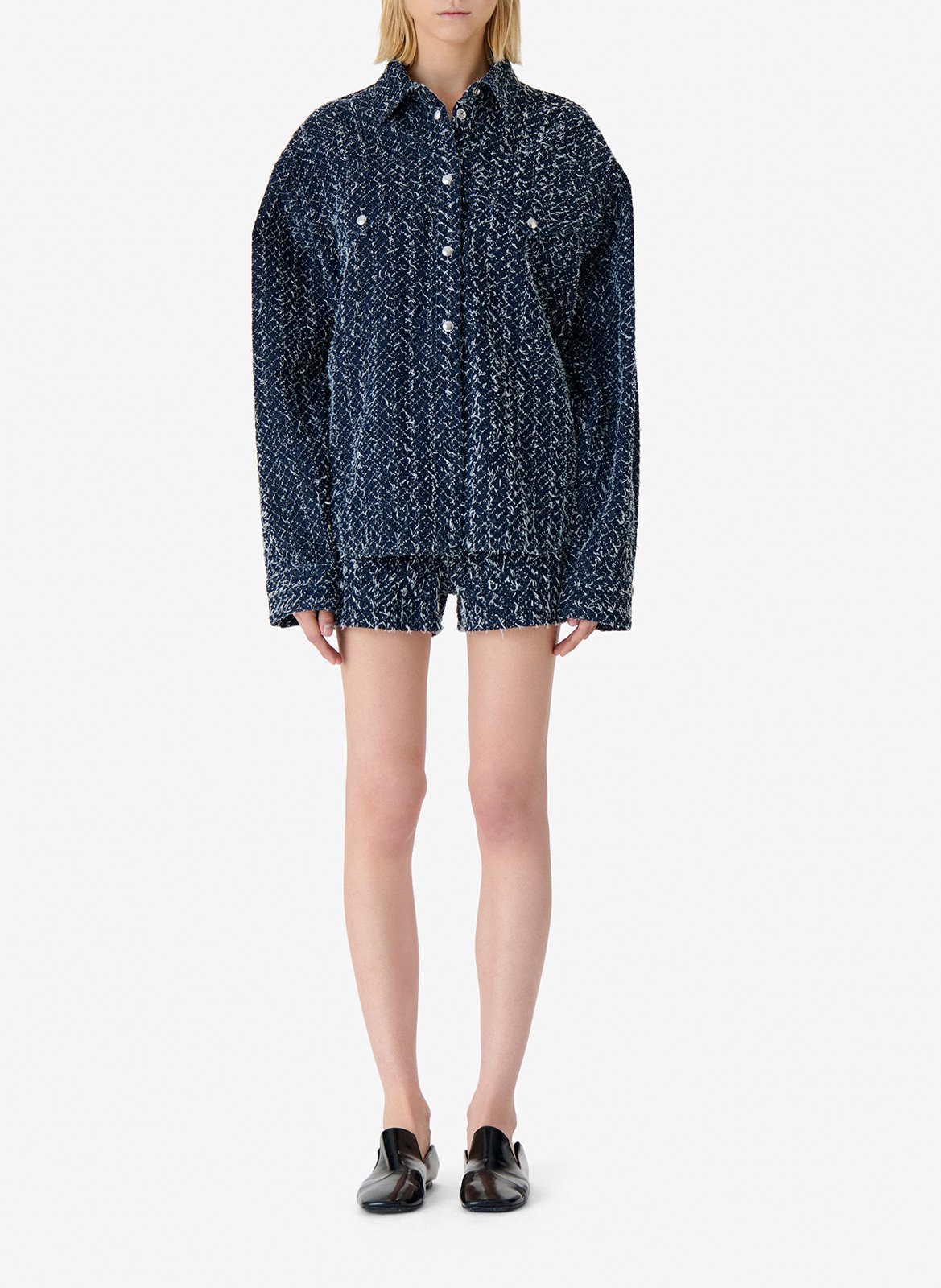 Oversized classic collar cotton overshirt IRO Blue