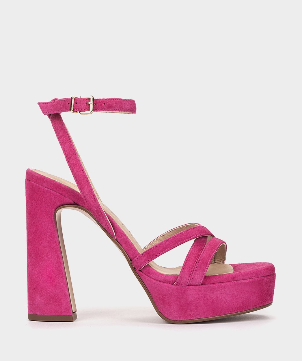 Heeled sandals crafted in fuchsia suede PEDRO MIRALLES Pink