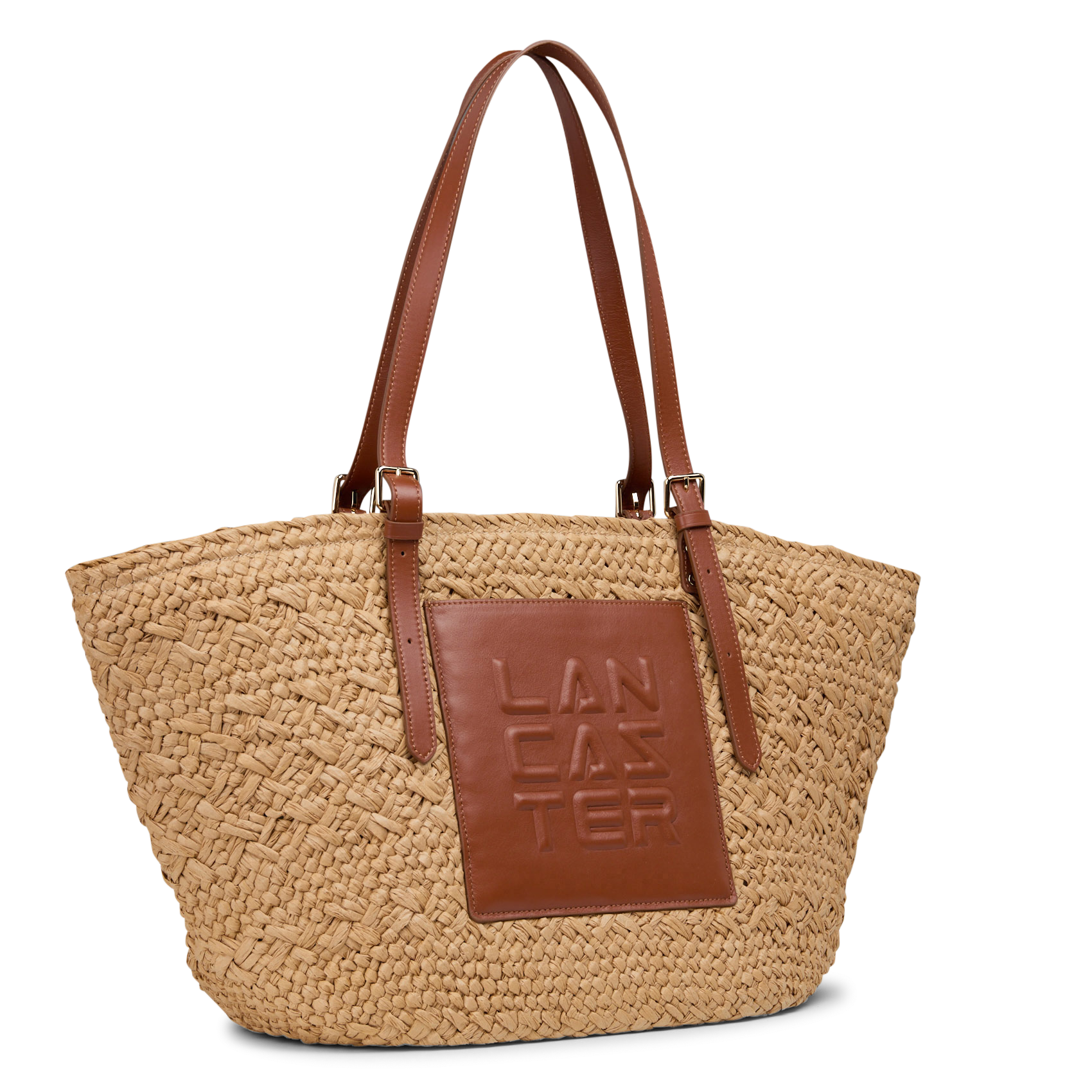 Bolso shopper de paja LANCASTER PARIS Marron
