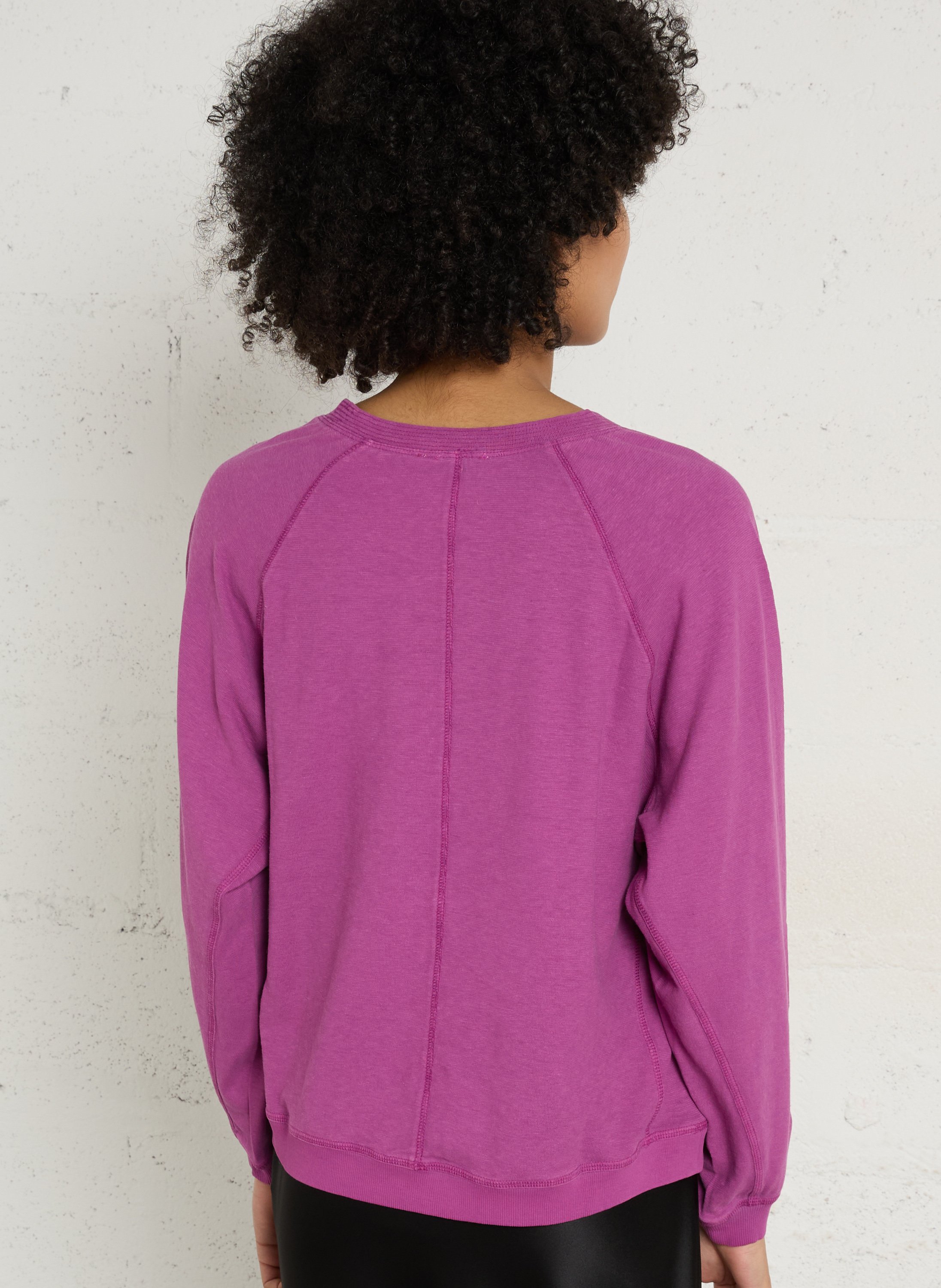 Basic cotton-mix T-shirt MAISON 123 Purple