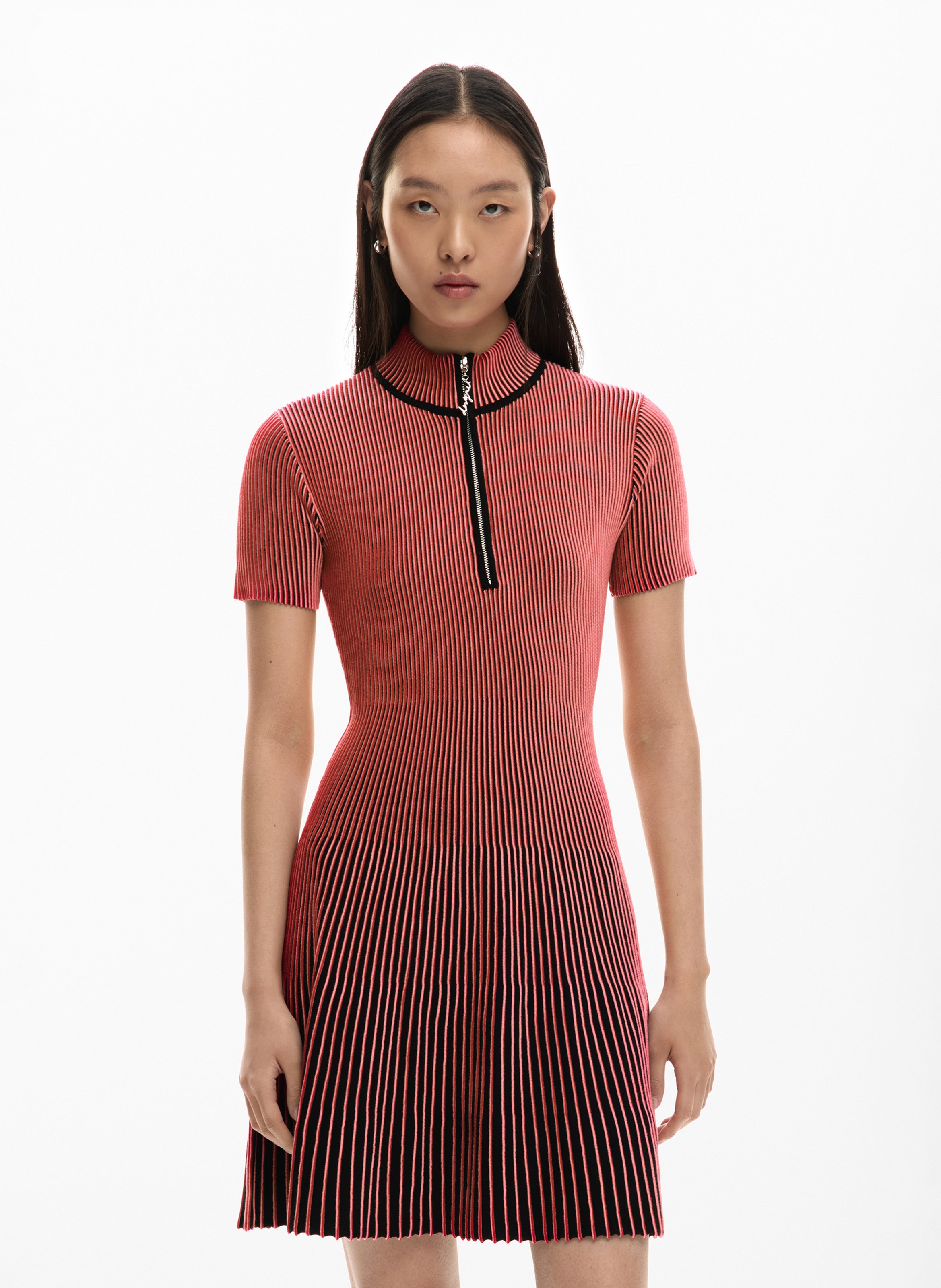 Robe courte col rond  DESIGUAL Rouge