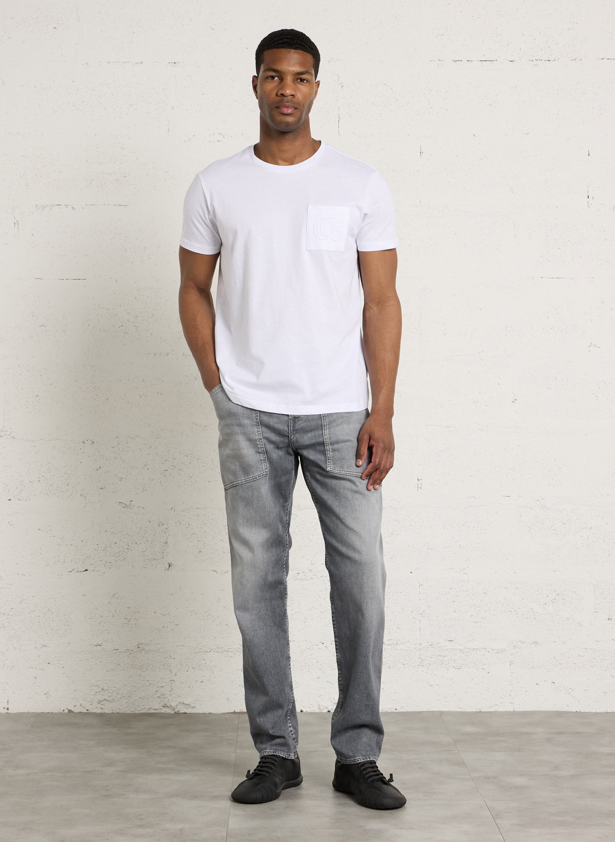 Gerade geschnittene Jeans aus Baumwoll-Mix LE TEMPS DES CERISES Grau