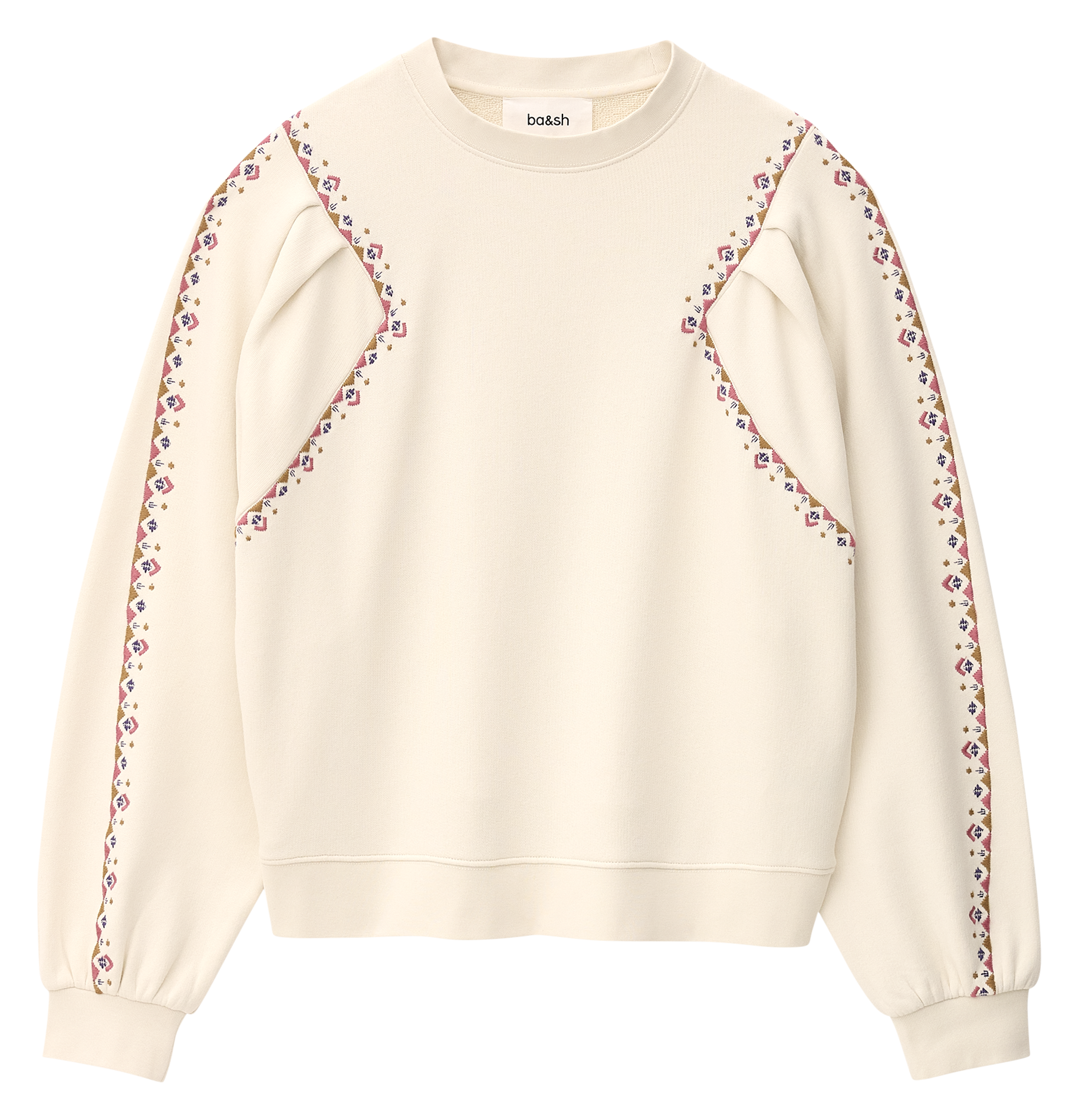Sweat col rond en coton mélangé BA&SH Beige