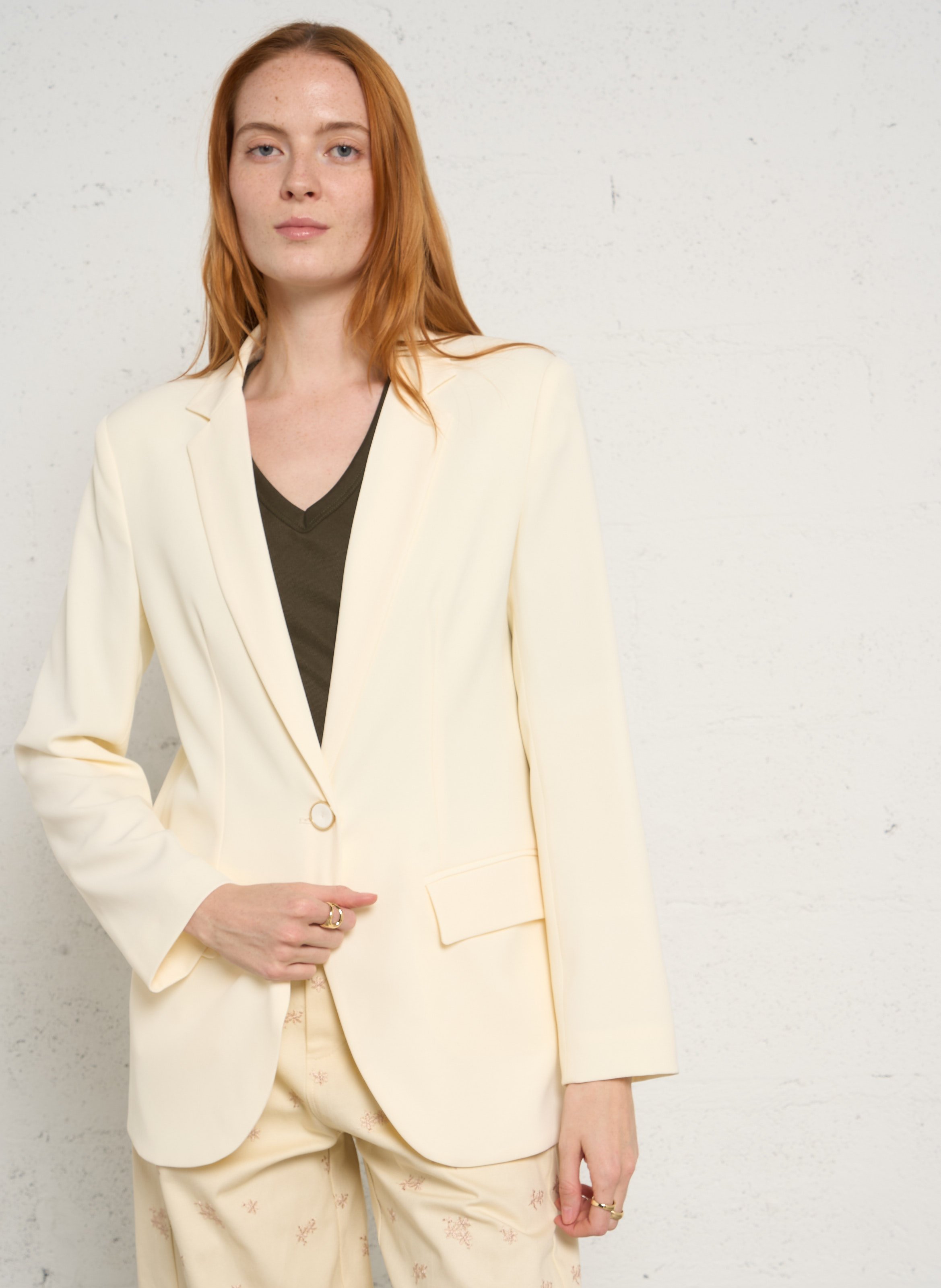 Veste tailleur droite unie IMPERIAL Blanc