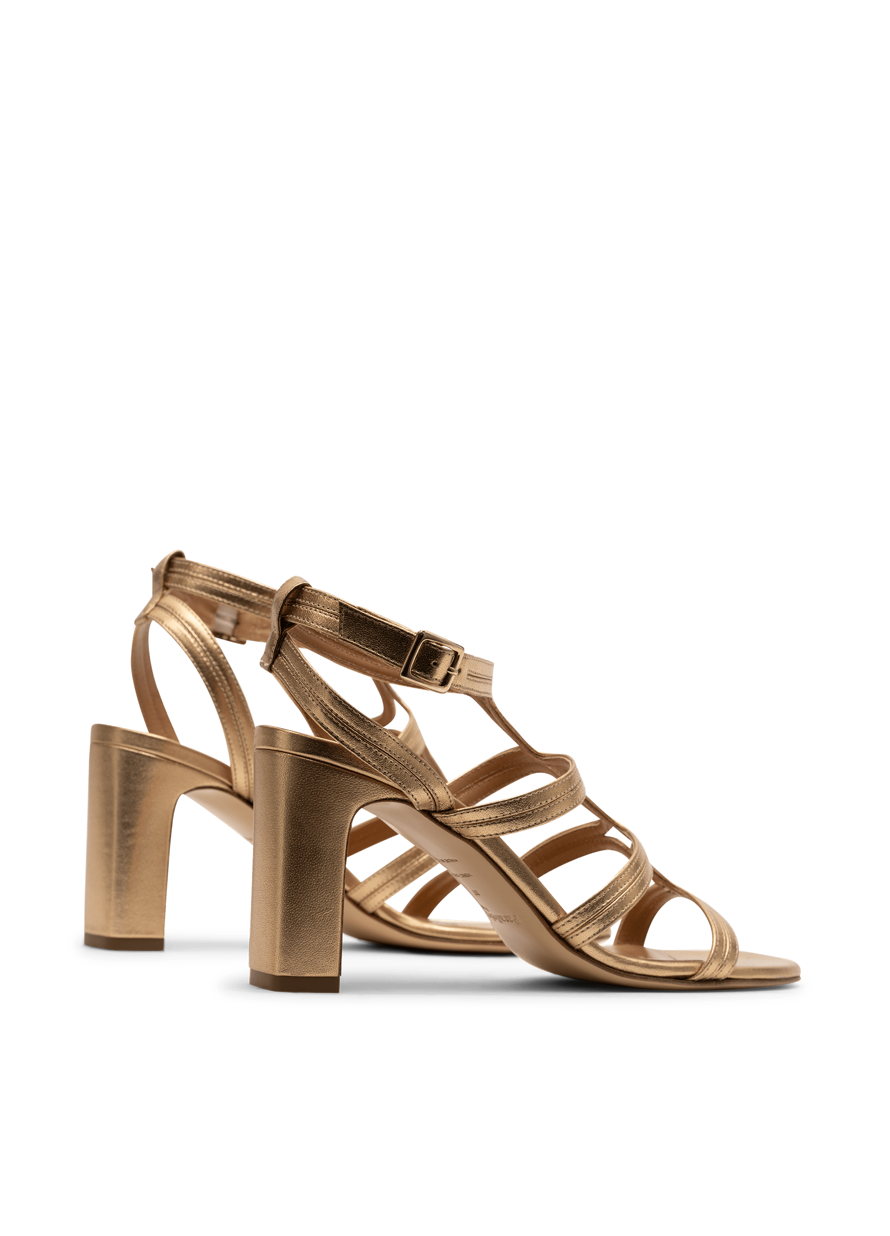 Sandales en cuir nappa or PARALLELE PARIS Doré