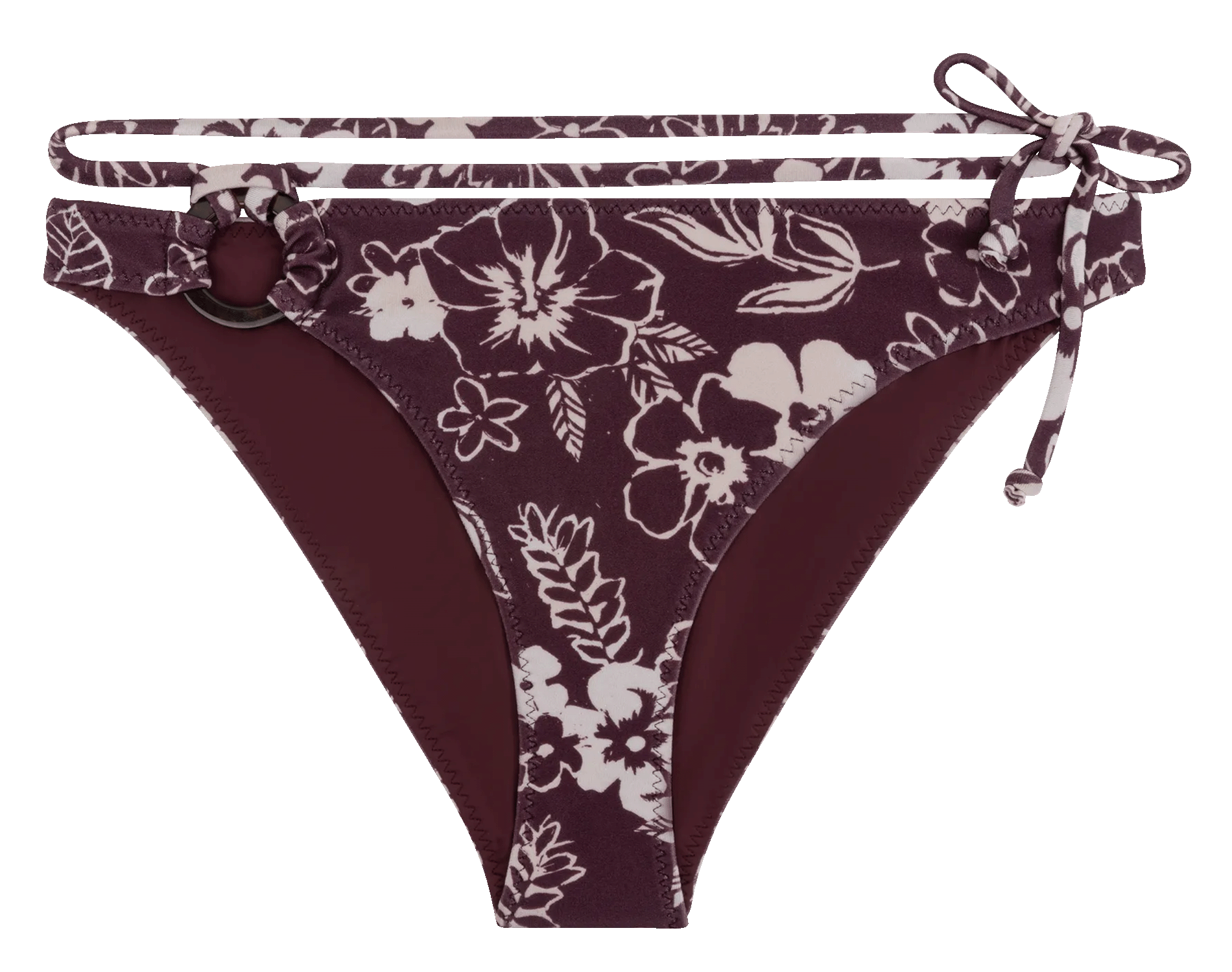 Bas de maillot de bain imprimé LOVE STORIES Marron