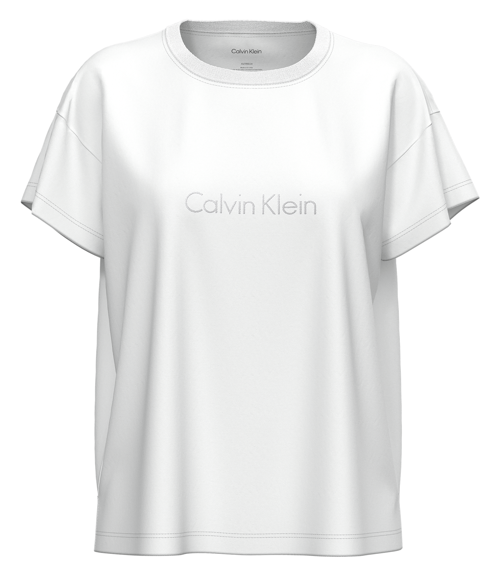 Gerade geschnittenes Rundhals-T-Shirt aus Baumwoll-Mix CALVIN KLEIN UNDERWEAR Weiss