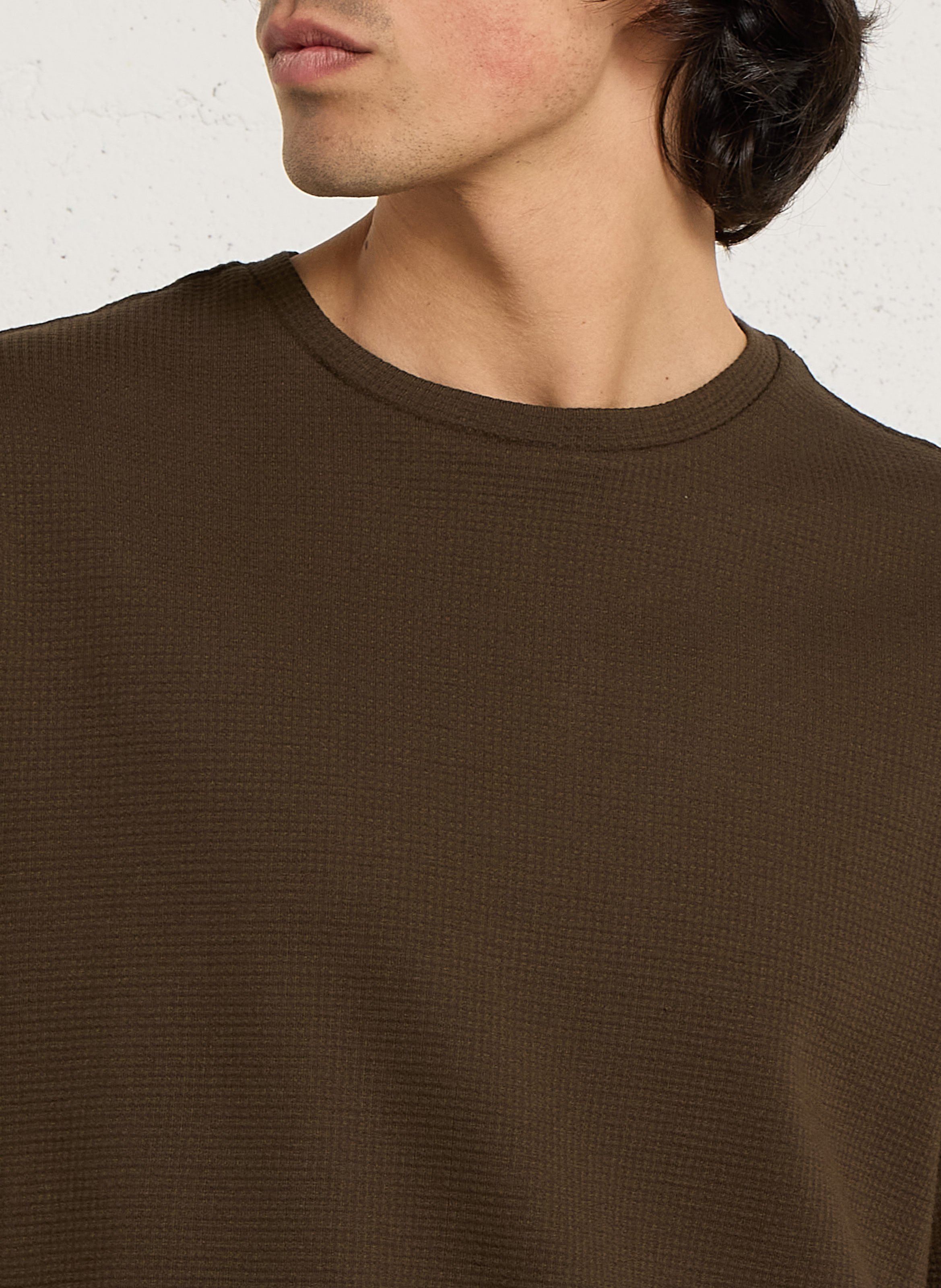 Camiseta de cuello redondo con manga 7/8 IKKS Caqui