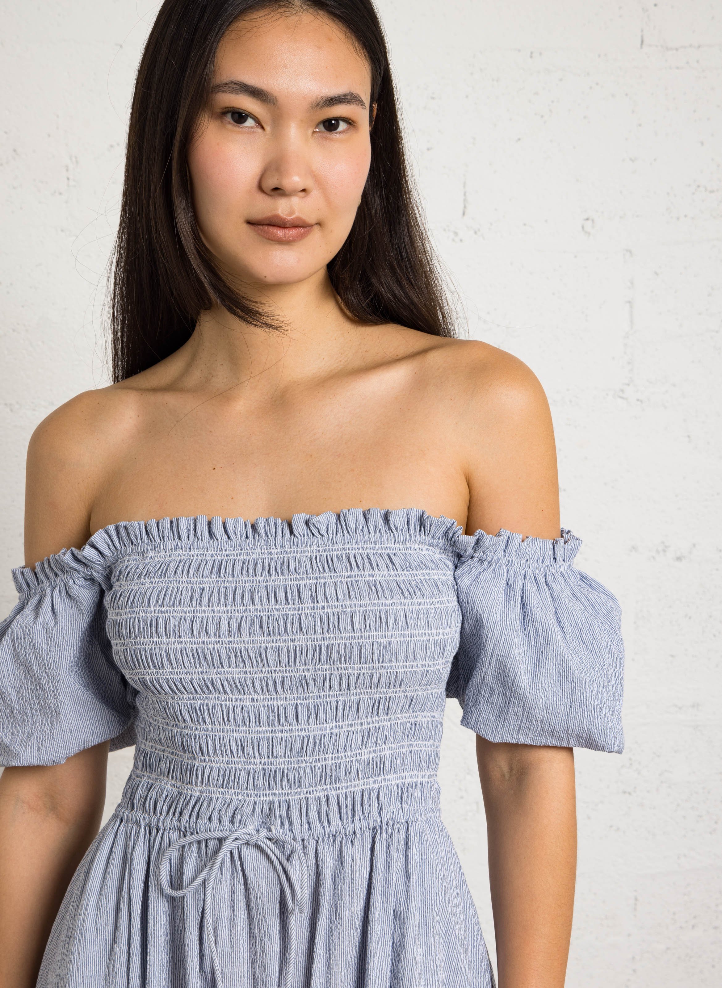 Lange, jurk - katoenblend THE NEW SOCIETY Blauw