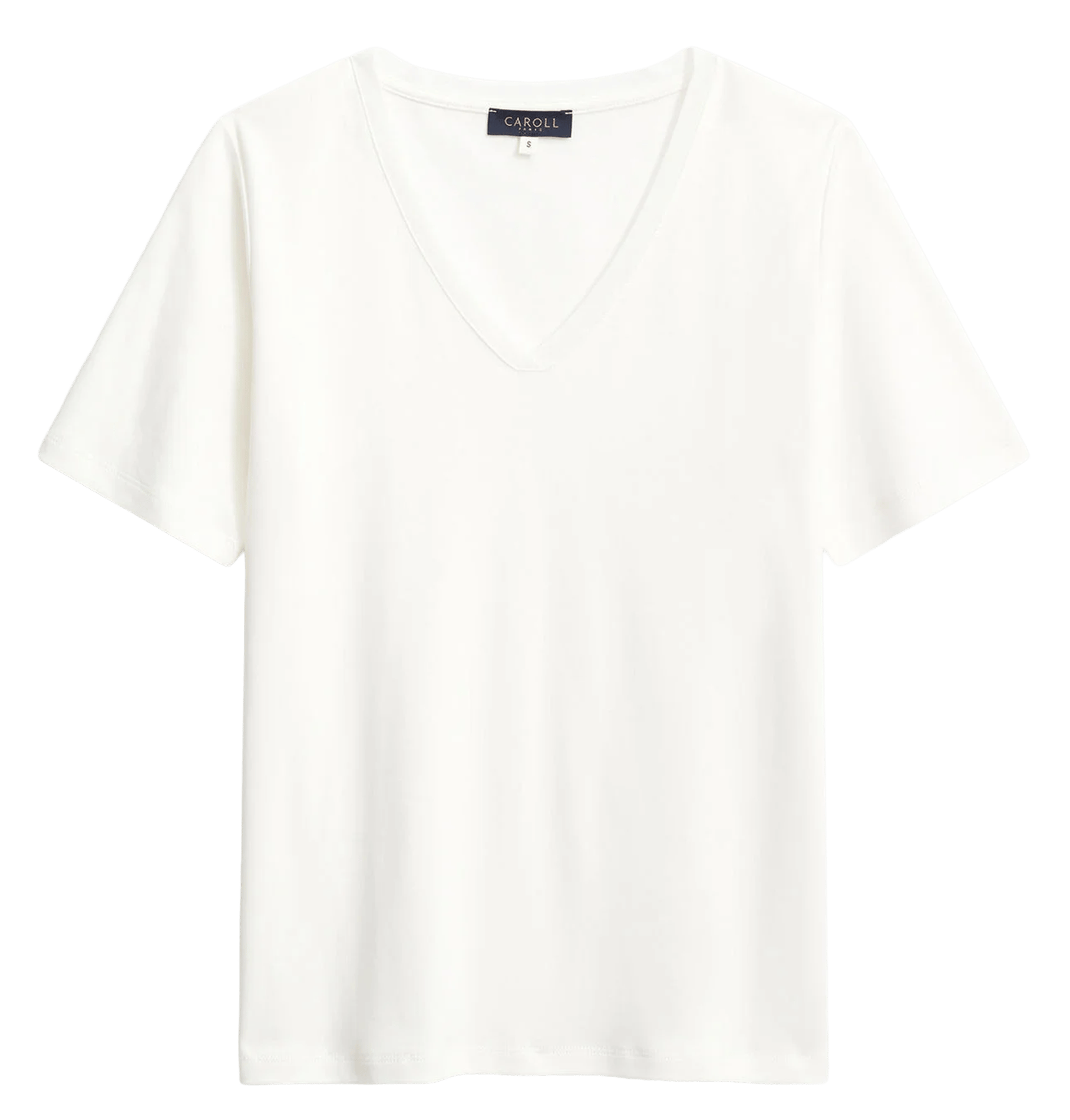 Fitted cotton T-shirt CAROLL Beige