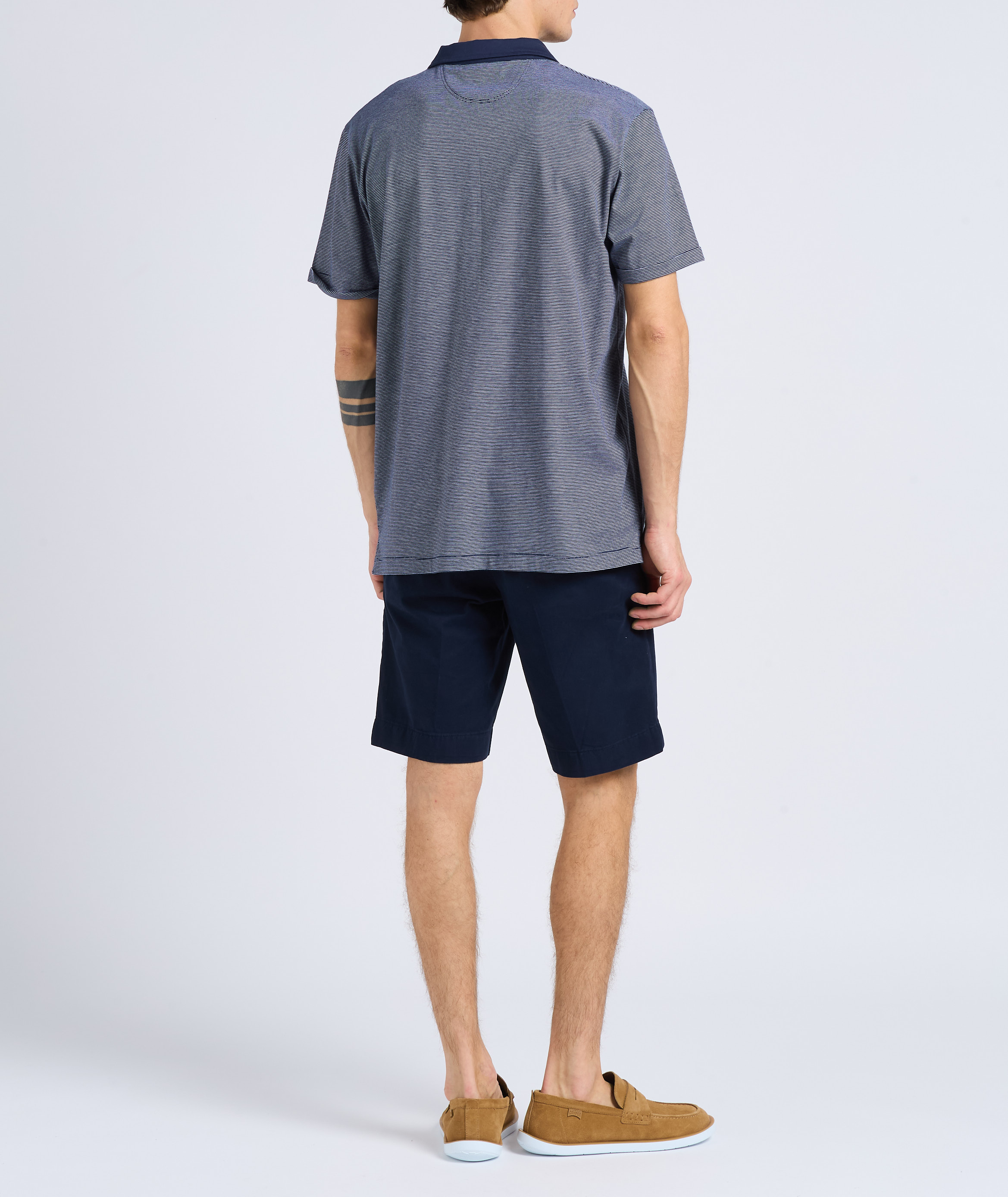 Straight-leg hem-effect cotton shorts HACKETT Blue