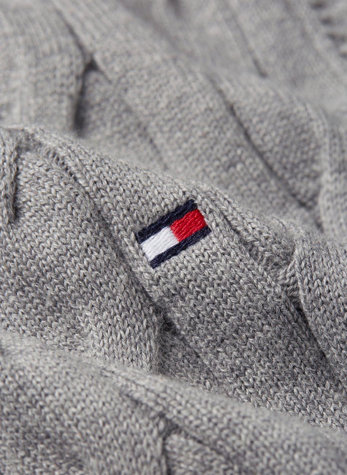 Rechte trui van biokatoen met ronde hals | Grijs TOMMY HILFIGER Heren