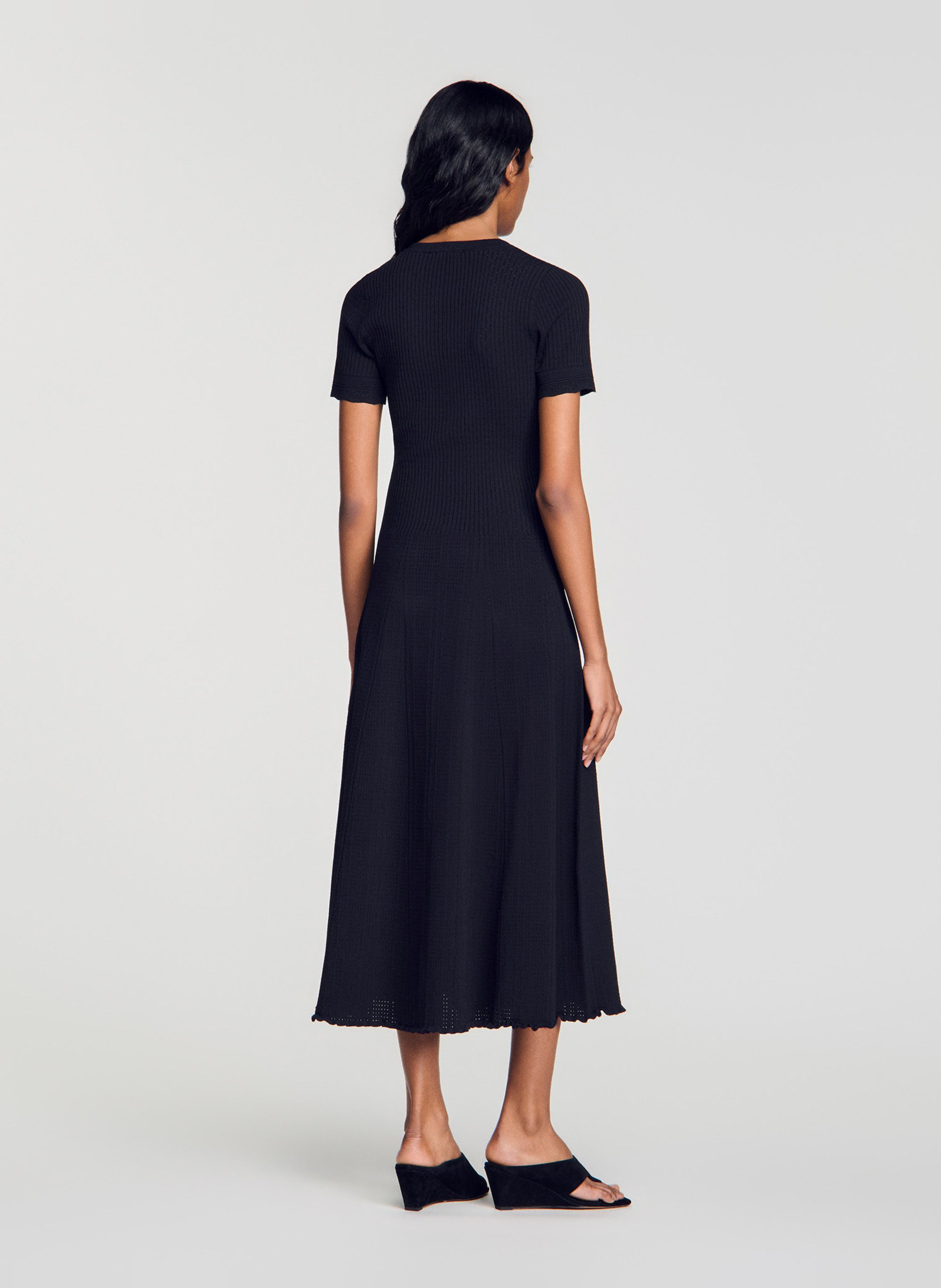 Robe longue col rond SANDRO Noir