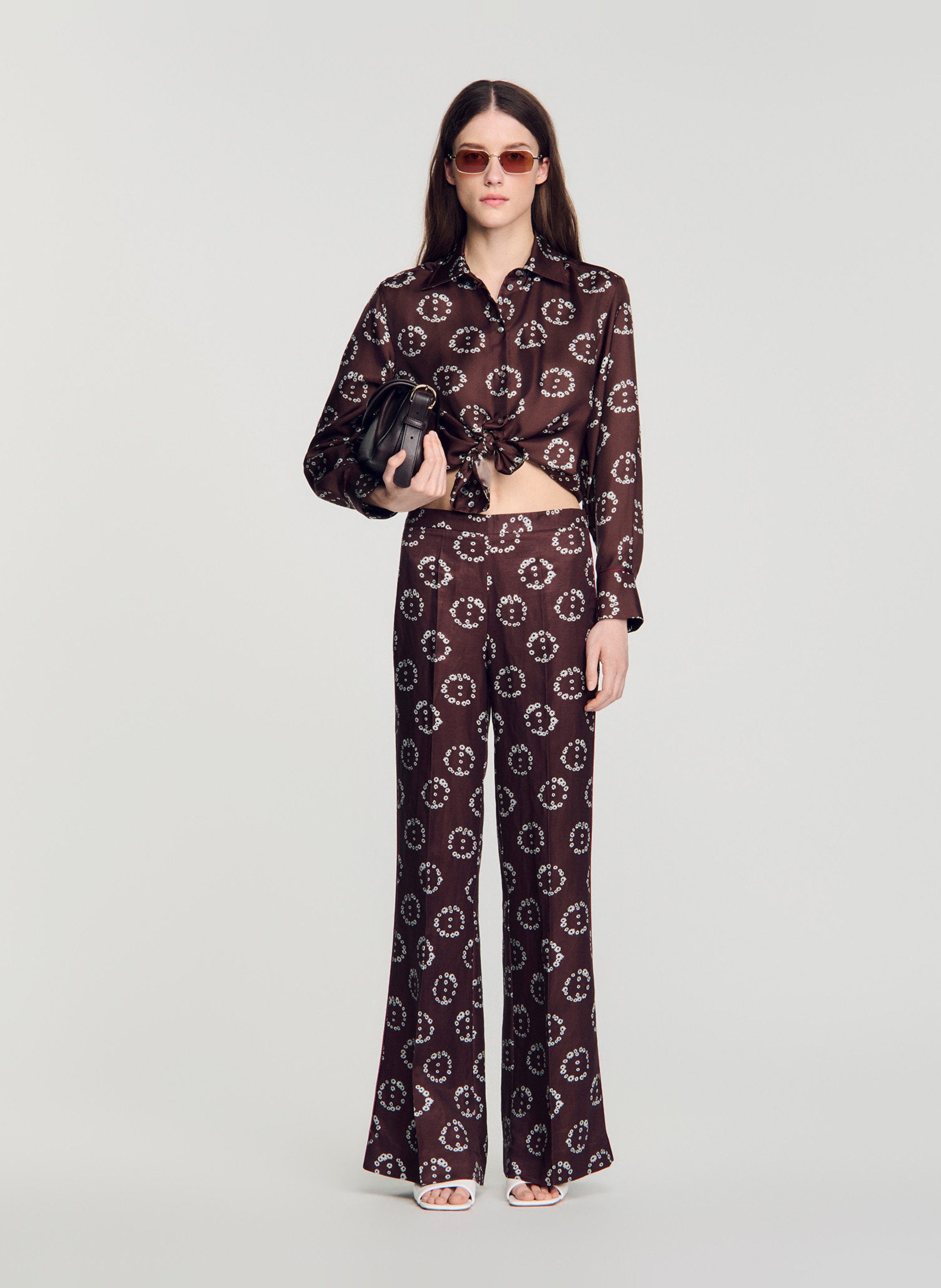 Rechte zijden blouse SANDRO Bruin