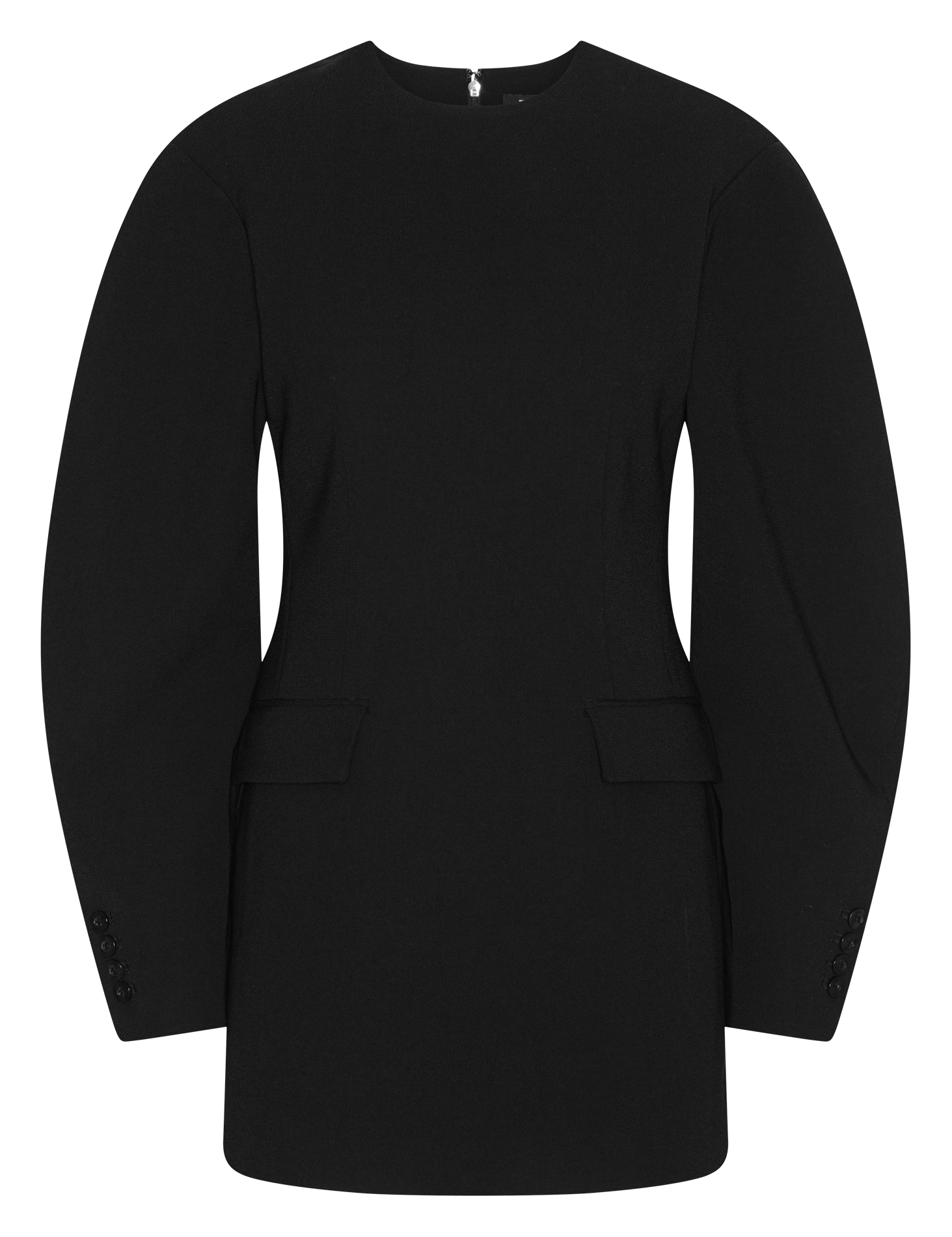 Robe courte uni à manches larges ROTATE Noir