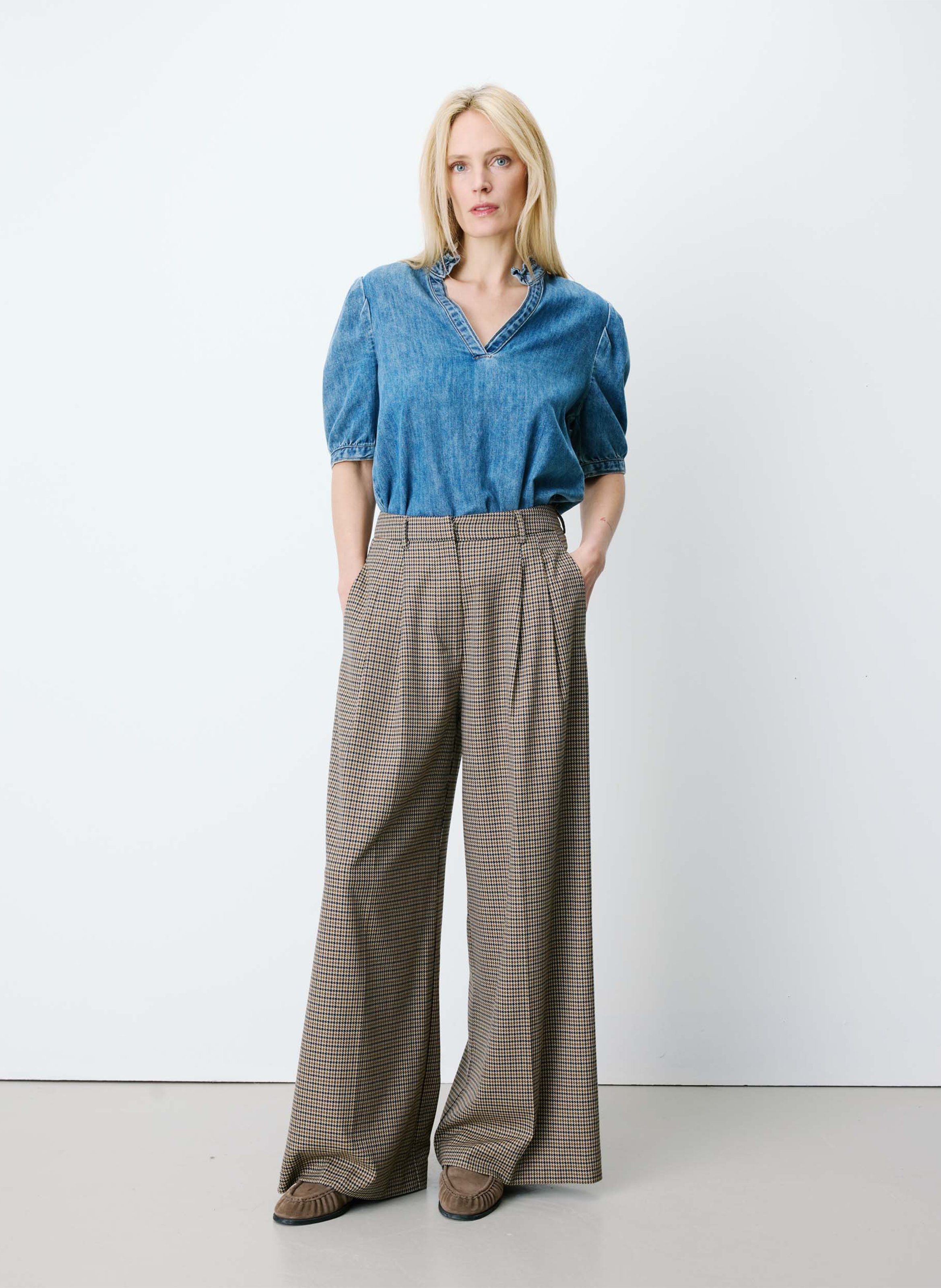 Printed wide-leg pants GRACE ET MILA Beige