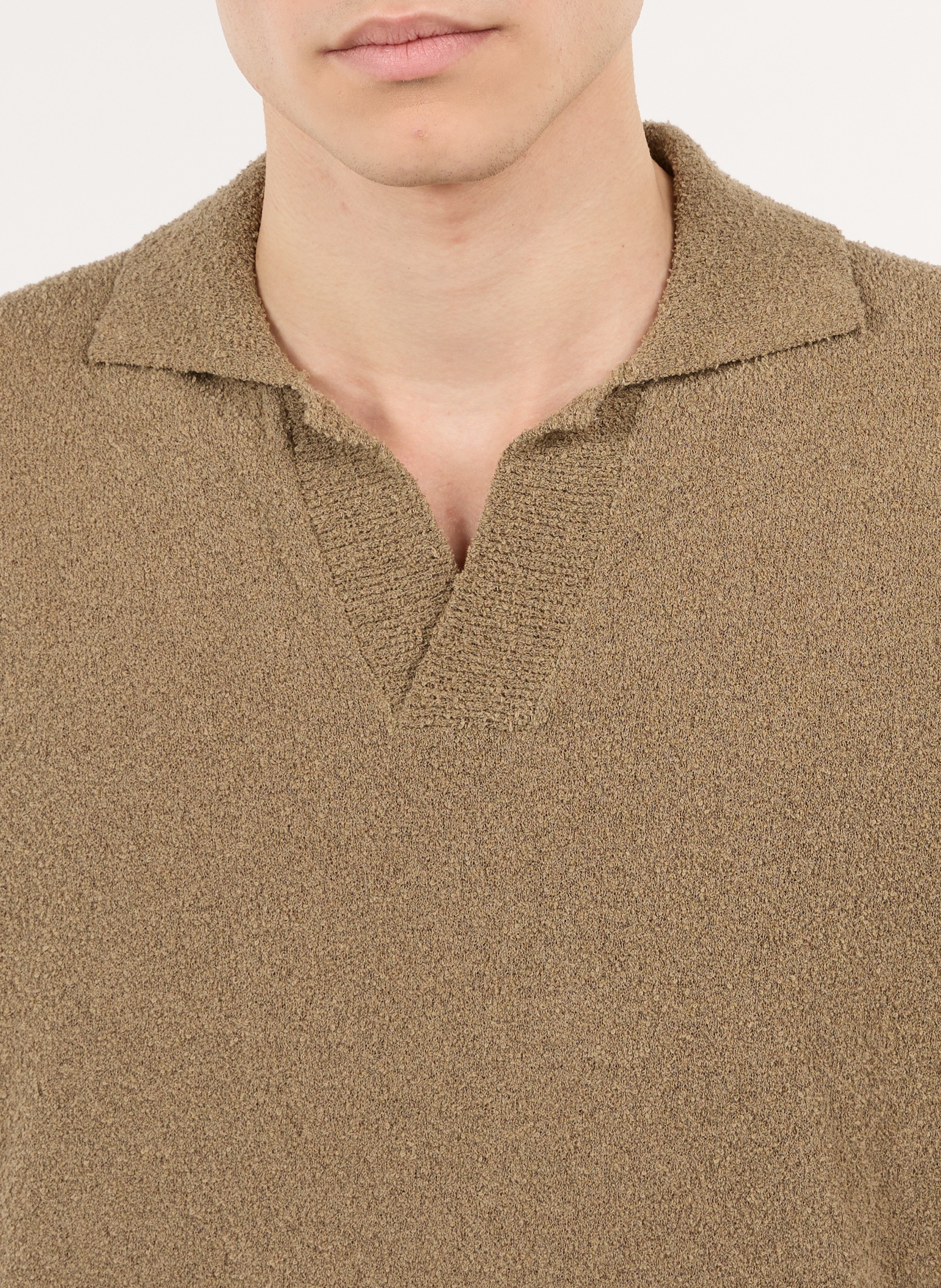 Gerade geschnittenes Poloshirt aus Baumwoll-Mix SAISON 1865 Khaki