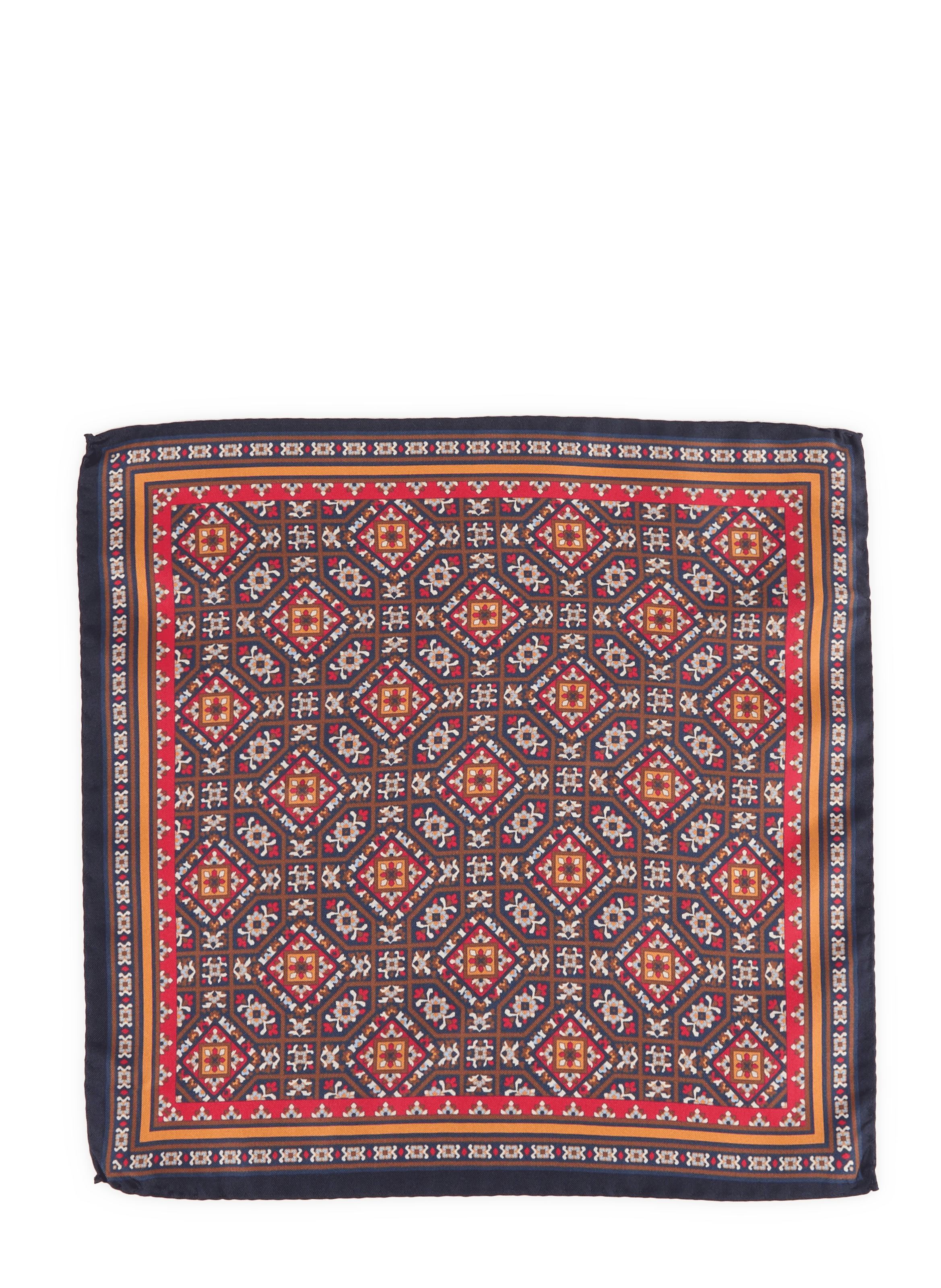 Silk square scarf with pattern AU PRINTEMPS PARIS Multicolored