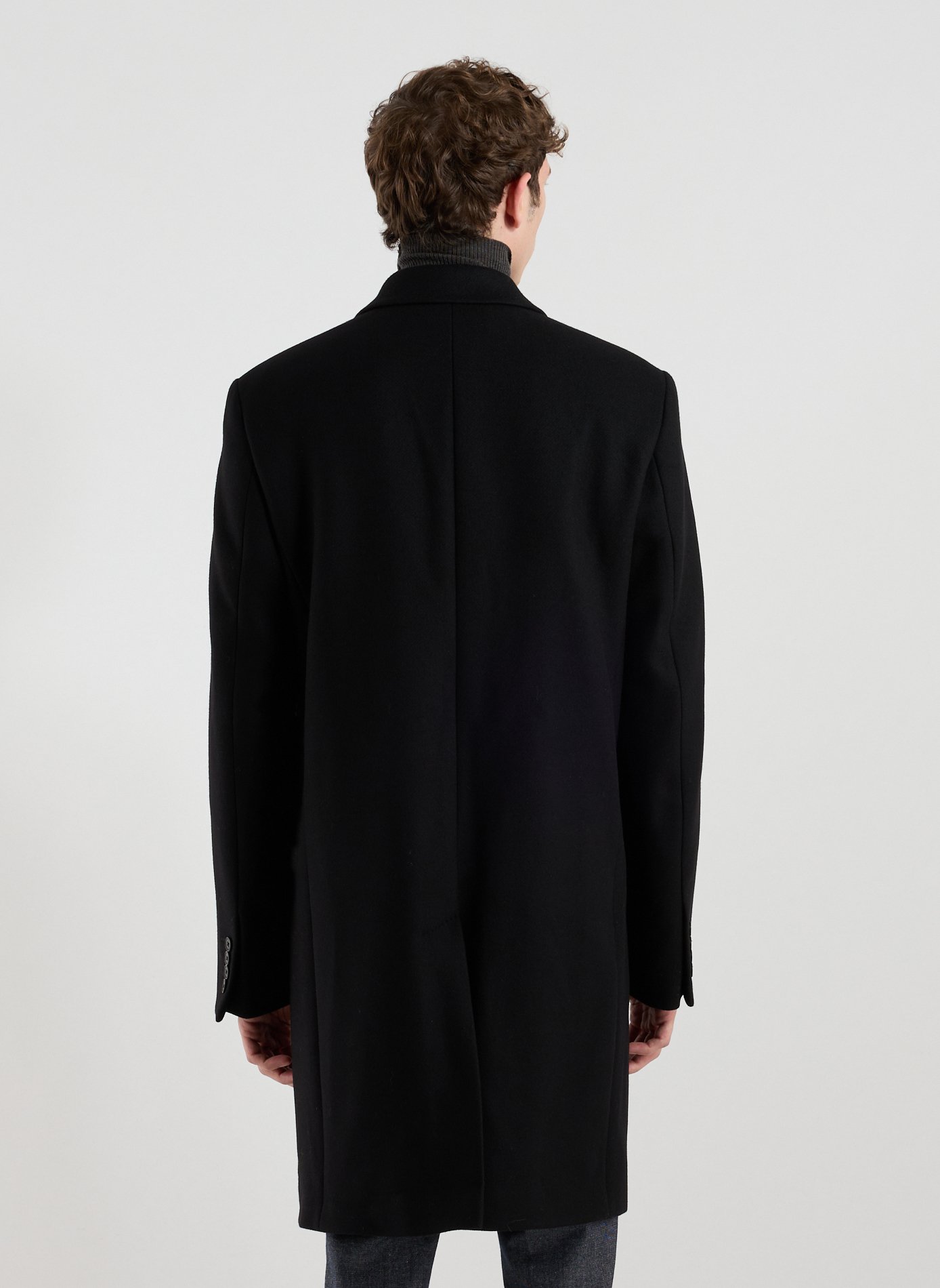 Tailored collar coat in mixed wool and cashmere blend AU PRINTEMPS PARIS Black