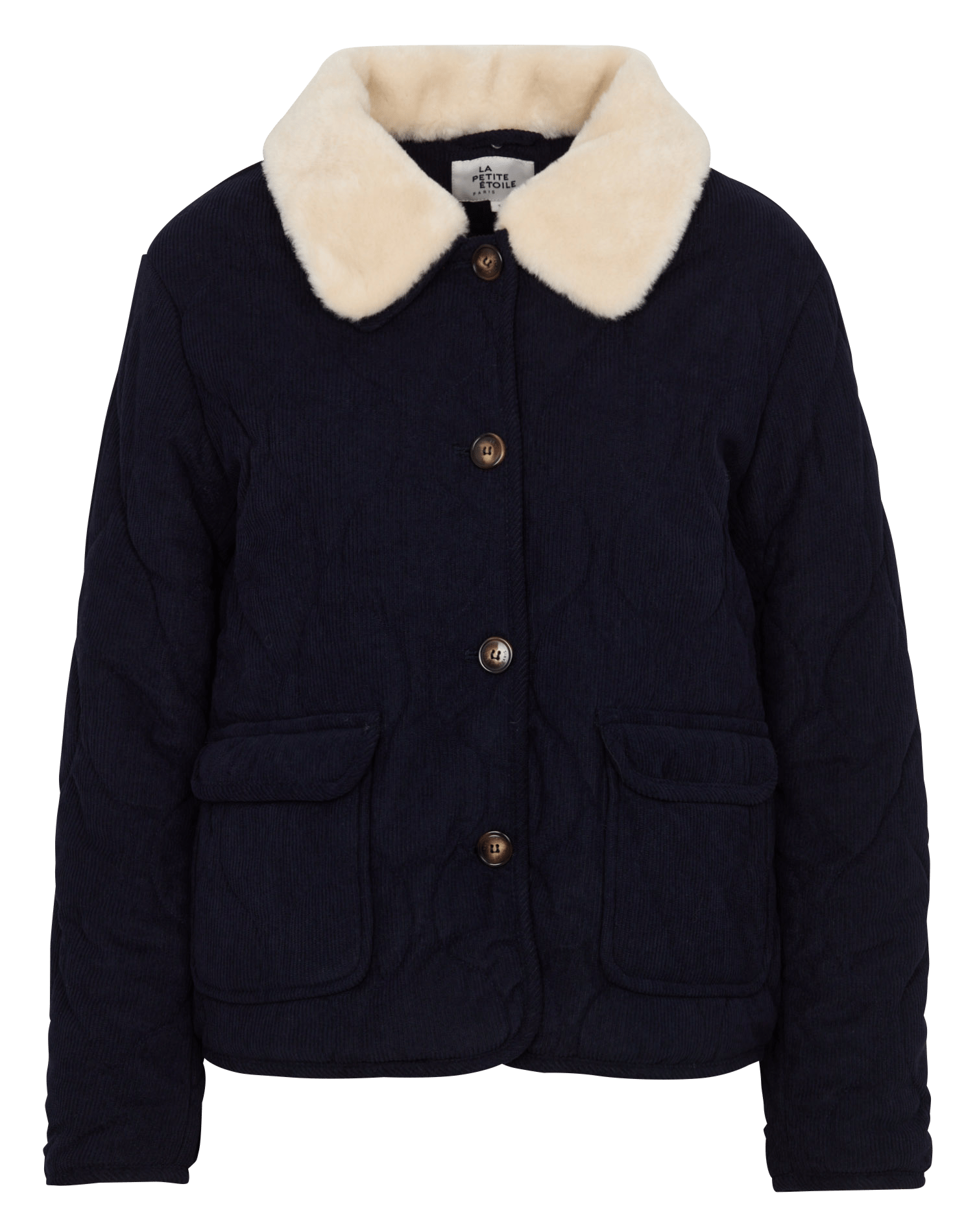 Rechte fluwelen corduroy jas LA PETITE ETOILE Blauw